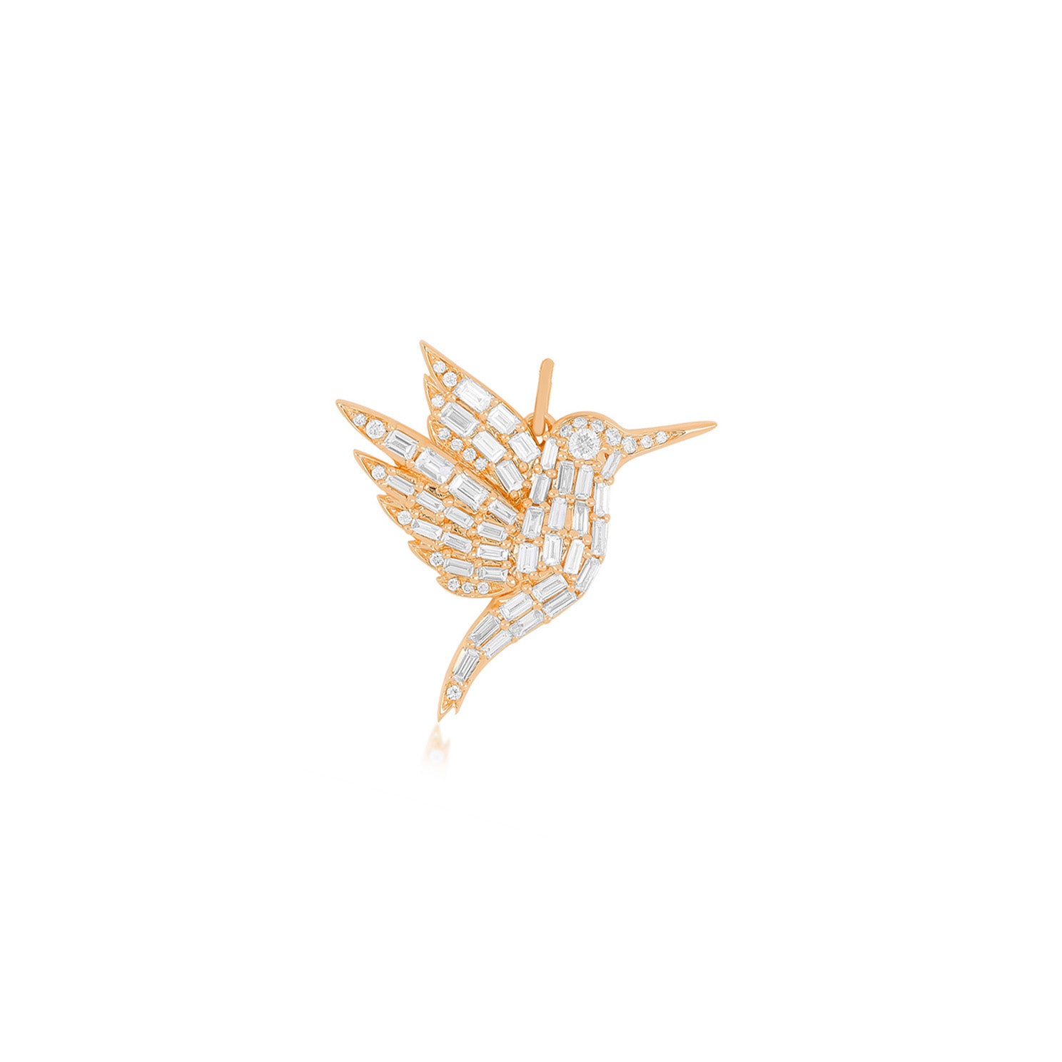 Diamond Baguette Hummingbird Charm