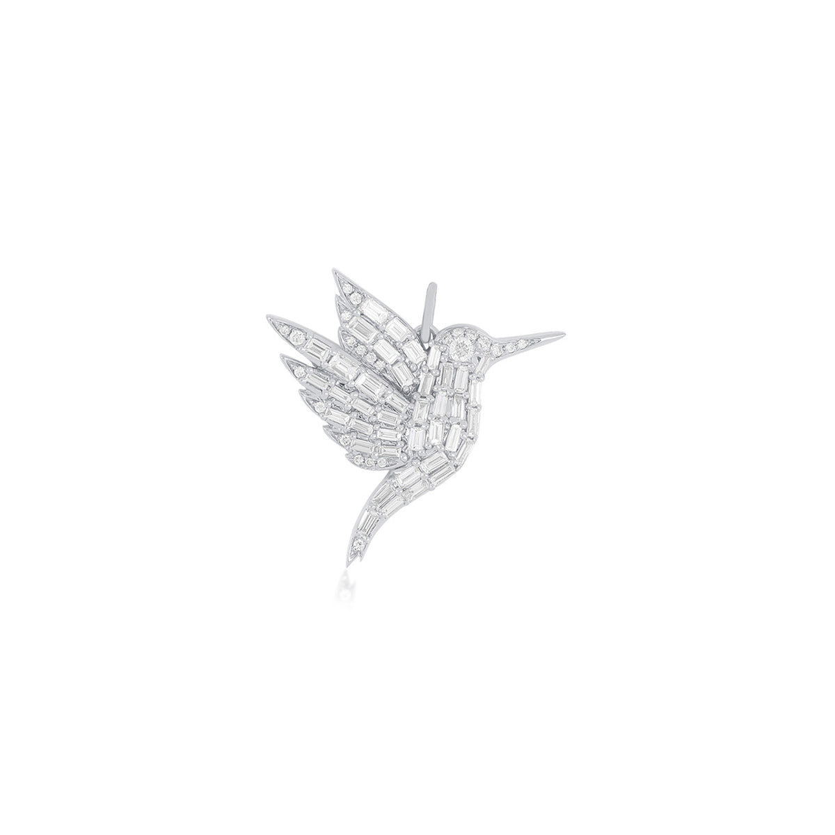 Diamond Baguette Hummingbird Charm