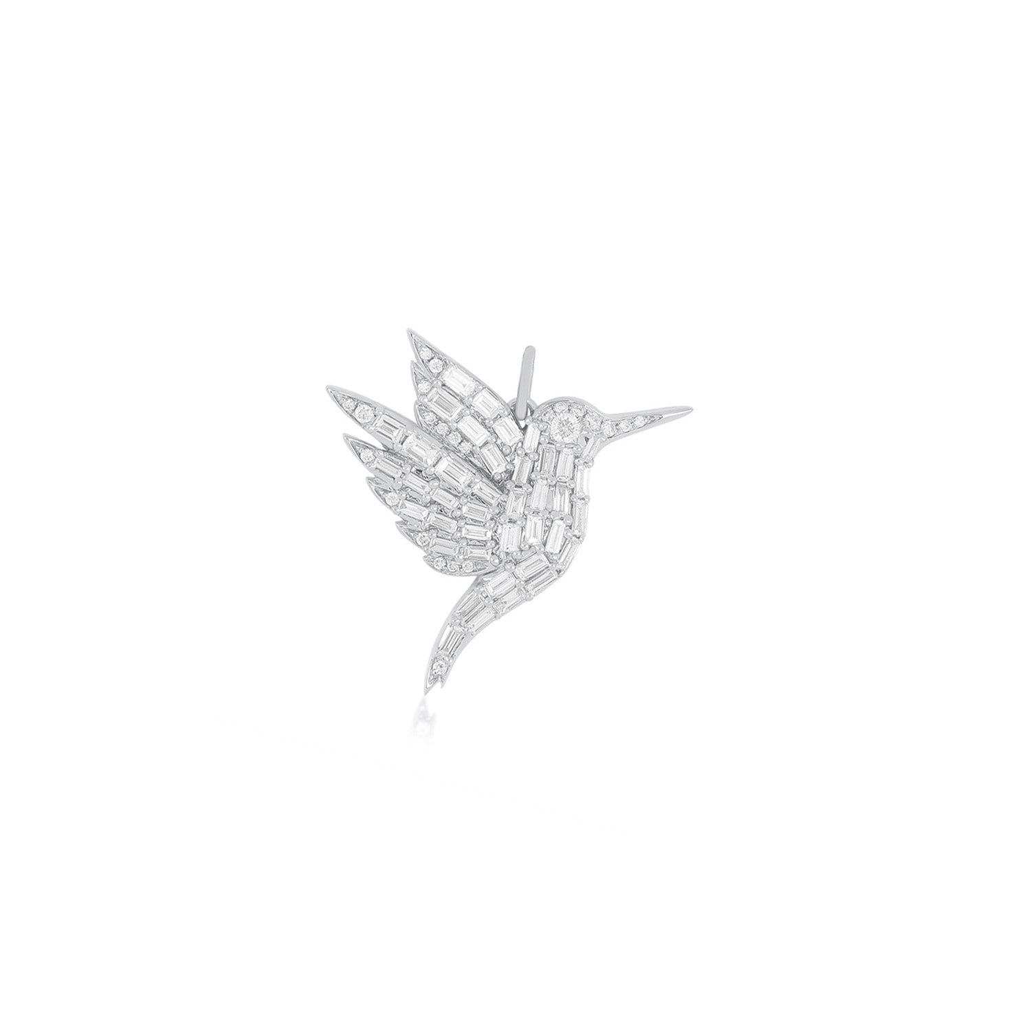 Diamond Baguette Hummingbird Charm