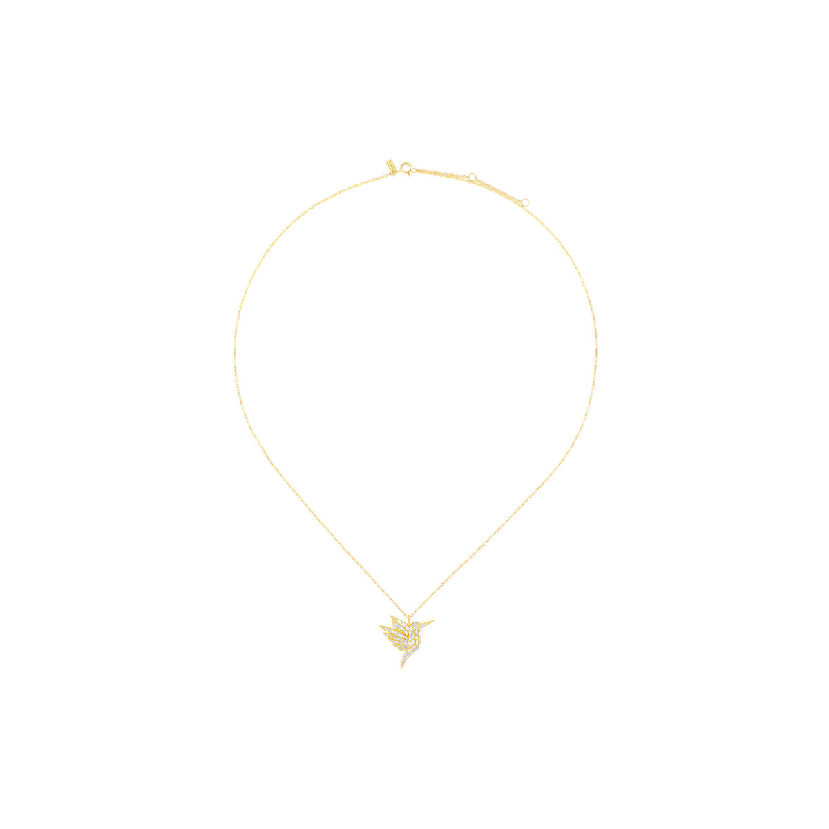 Diamond Baguette Hummingbird Necklace