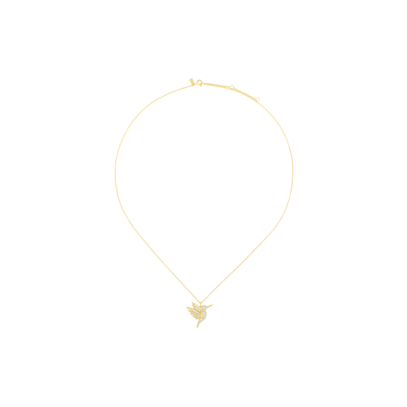 Diamond Baguette Hummingbird Necklace