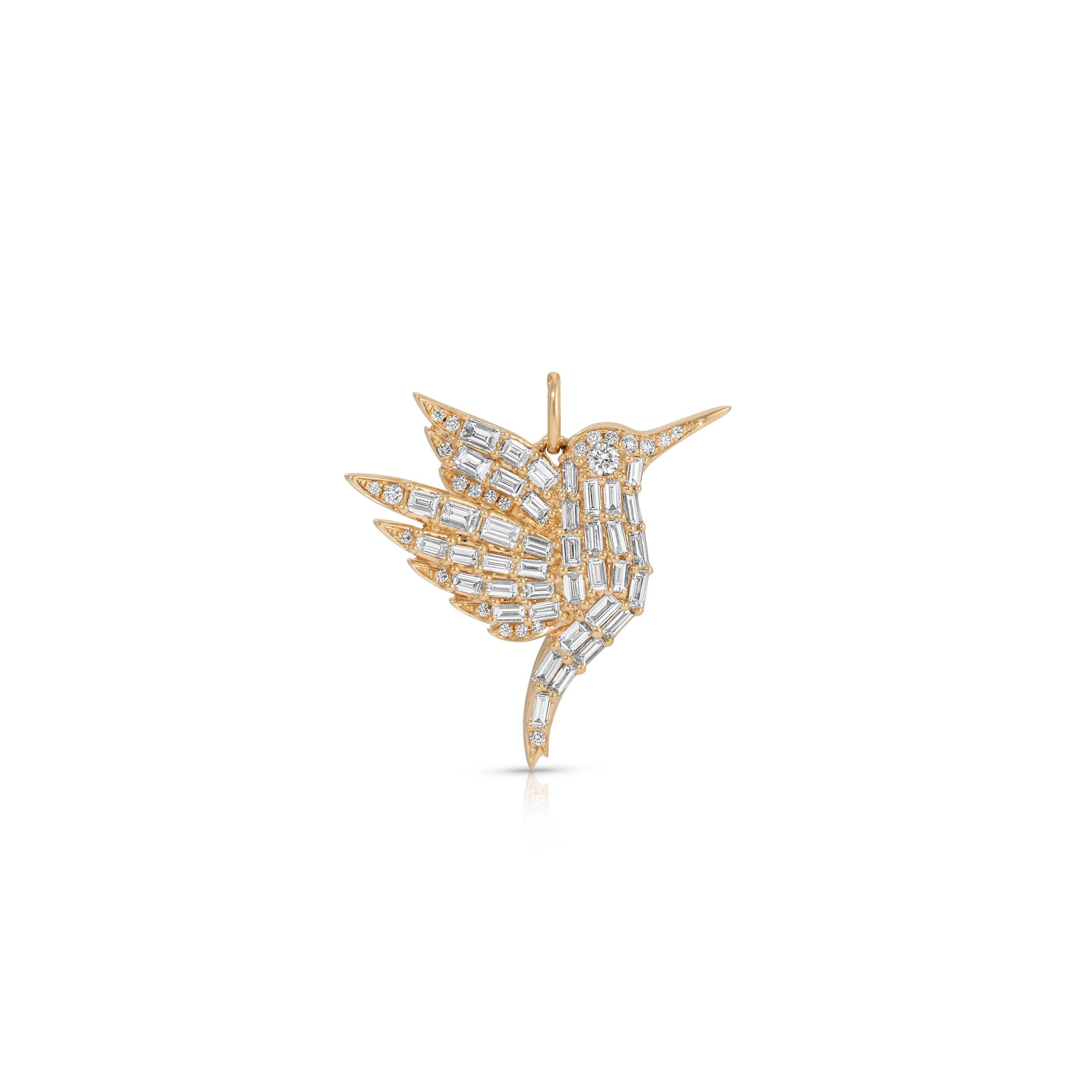 Diamond Baguette Hummingbird Charm