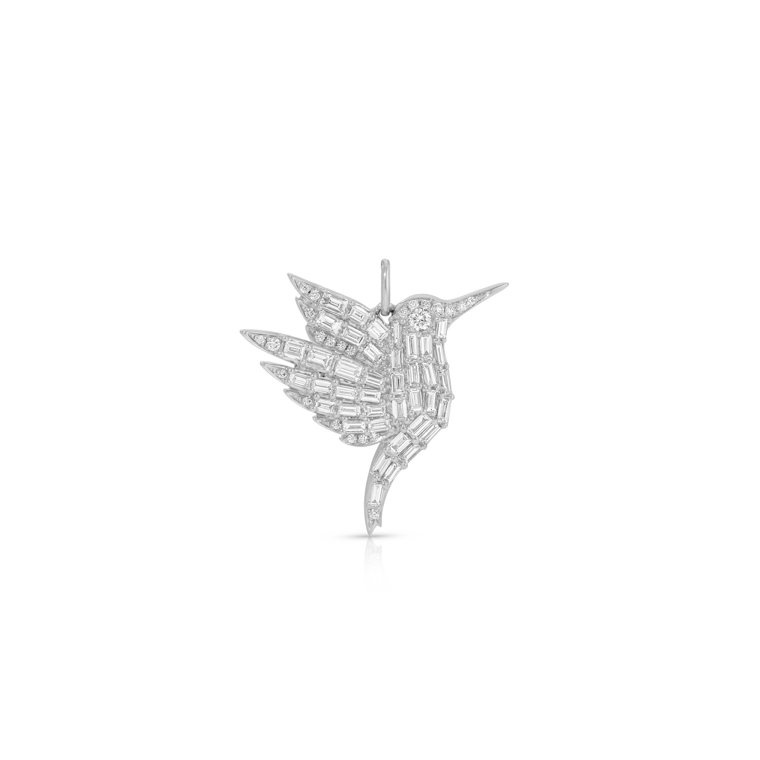 Diamond Baguette Hummingbird Charm