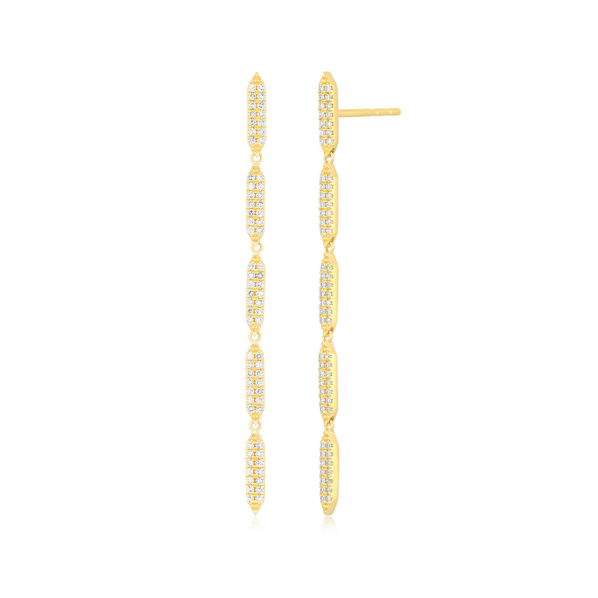 Pavé Diamond "On Point" Drop Earrings