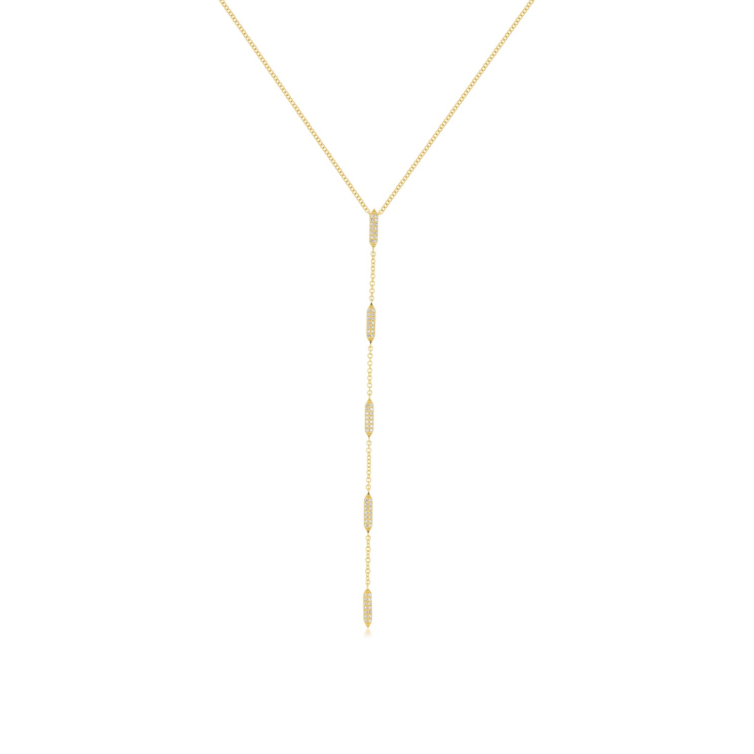 Pave Diamond "On Point" Lariat Necklace