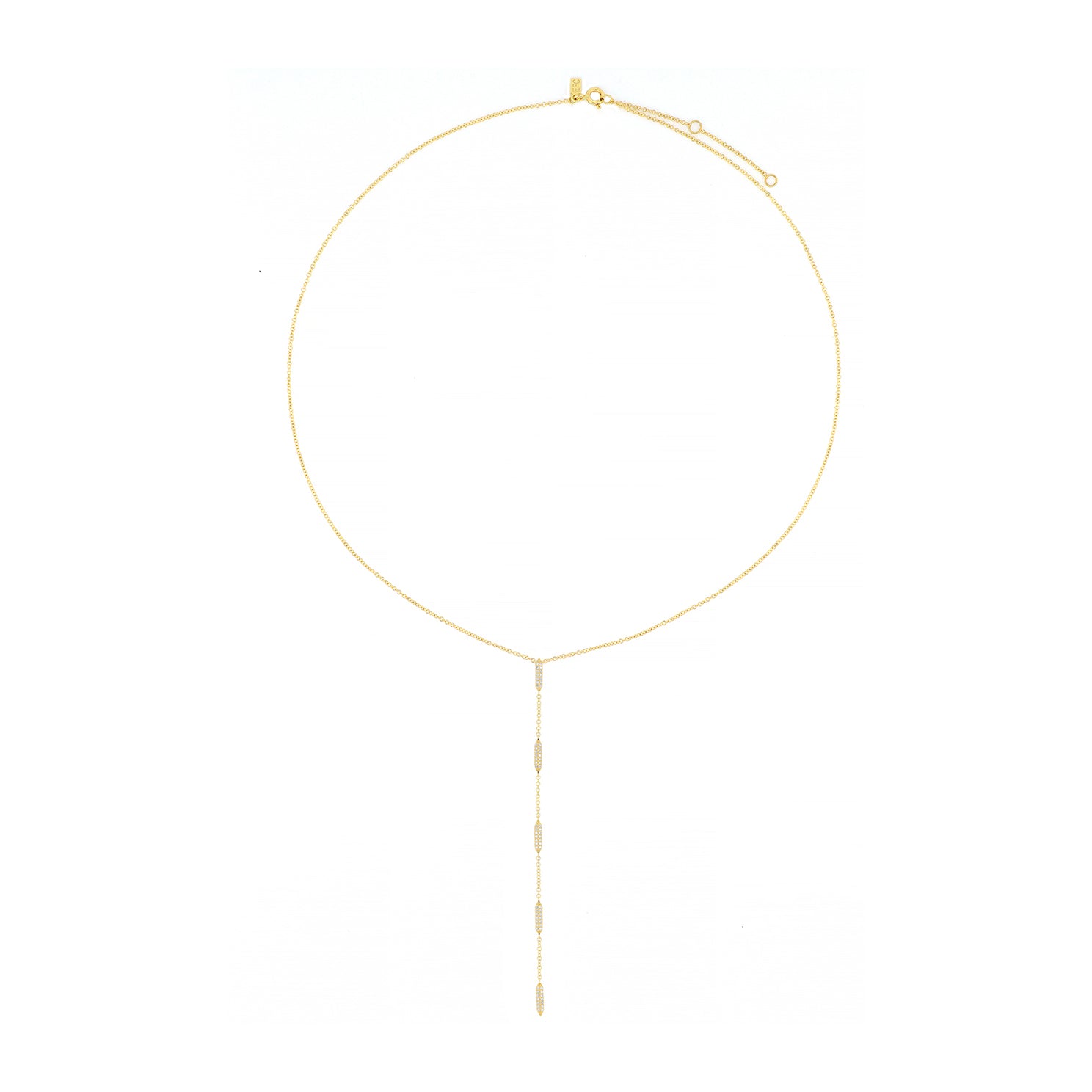 Pave Diamond "On Point" Lariat Necklace