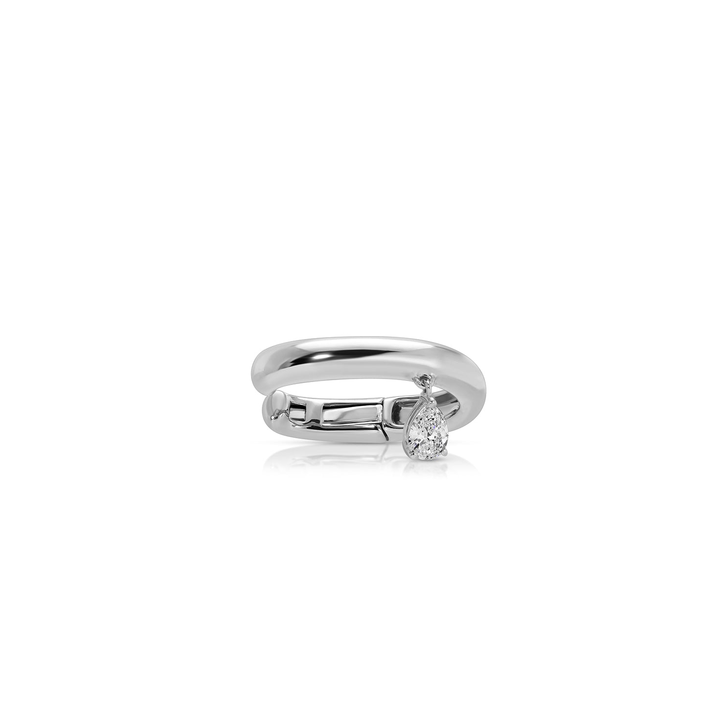 Diamond Pear Drop Gold Ear Cuff