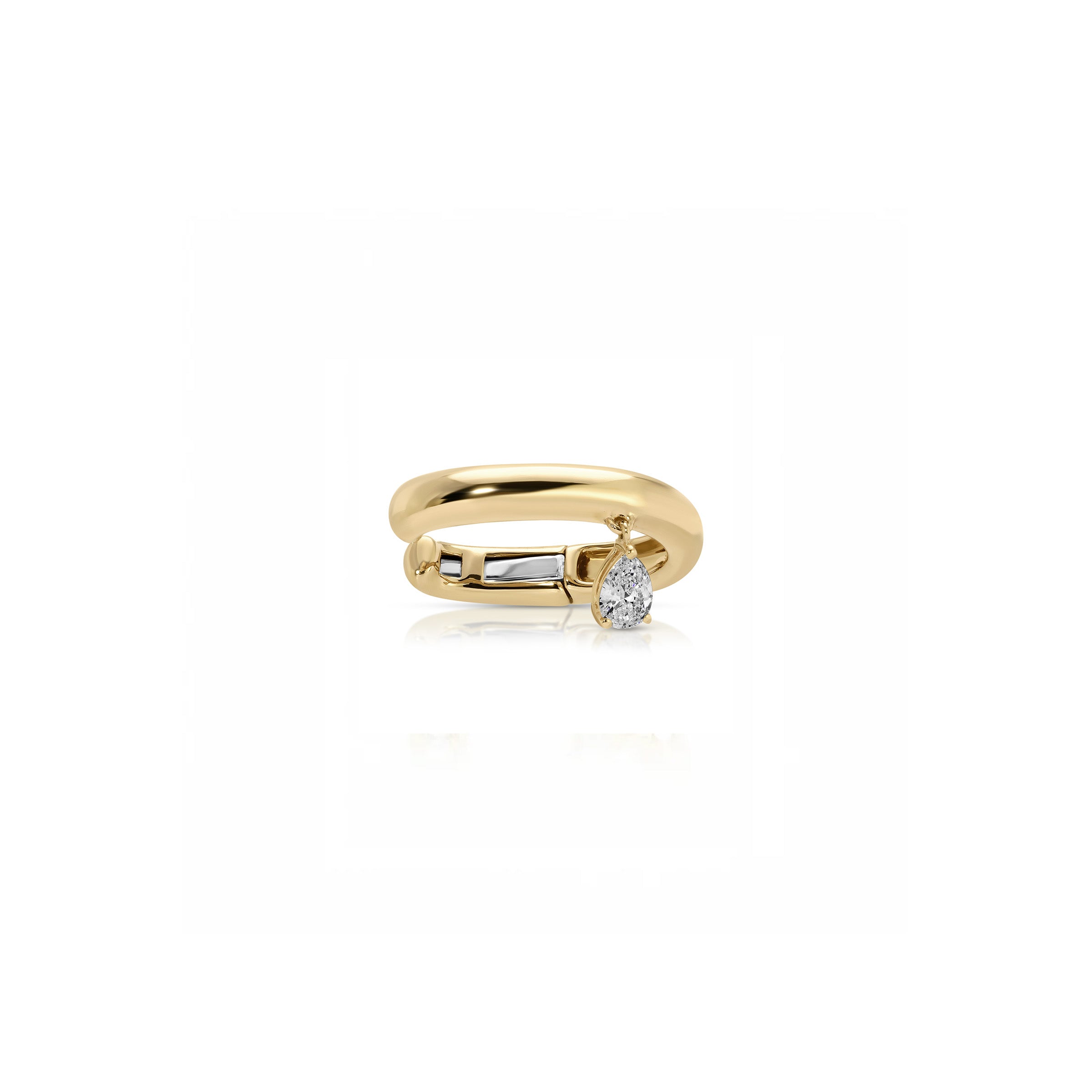 Diamond Pear Drop Gold Ear Cuff