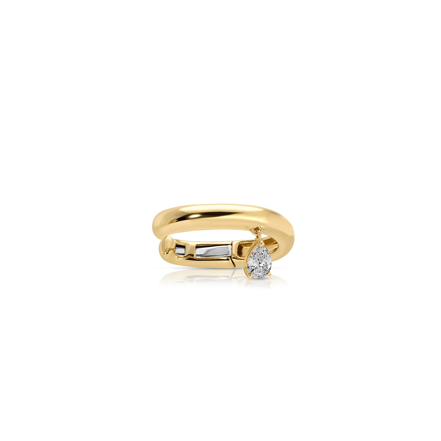 Diamond Pear Drop Gold Ear Cuff
