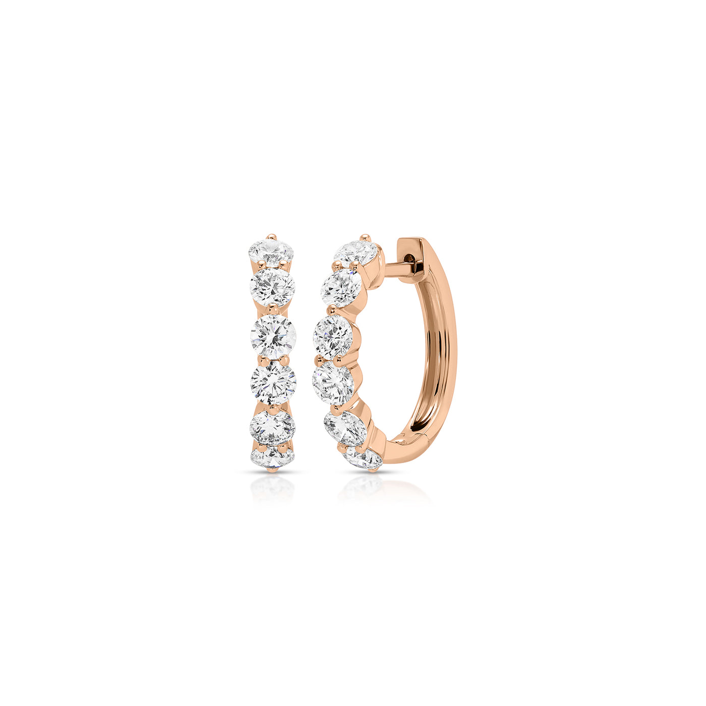 Jumbo Prong Set Diamond Hoop Earrings