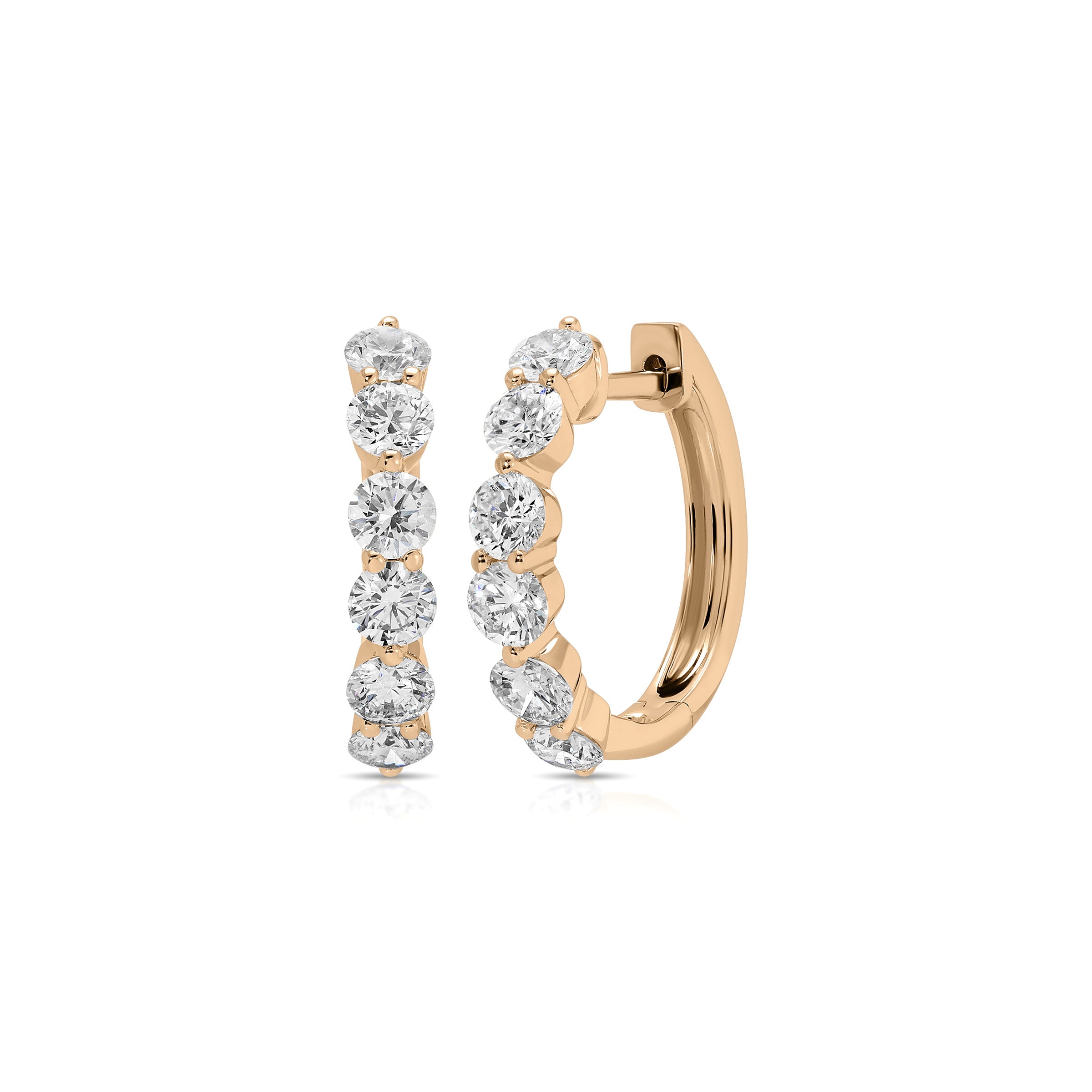 Jumbo Prong Set Diamond Hoop Earrings