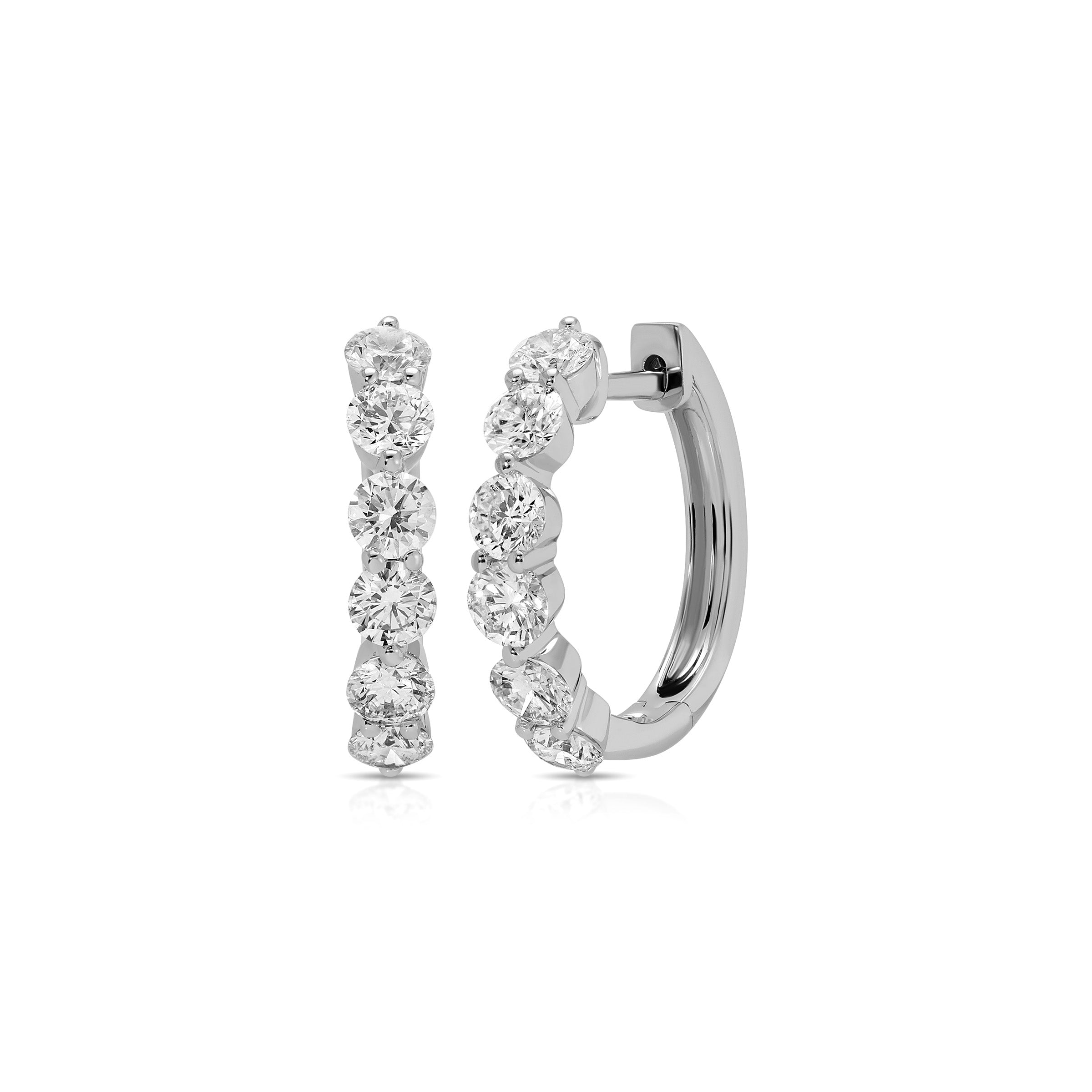 Jumbo Prong Set Diamond Hoop Earrings