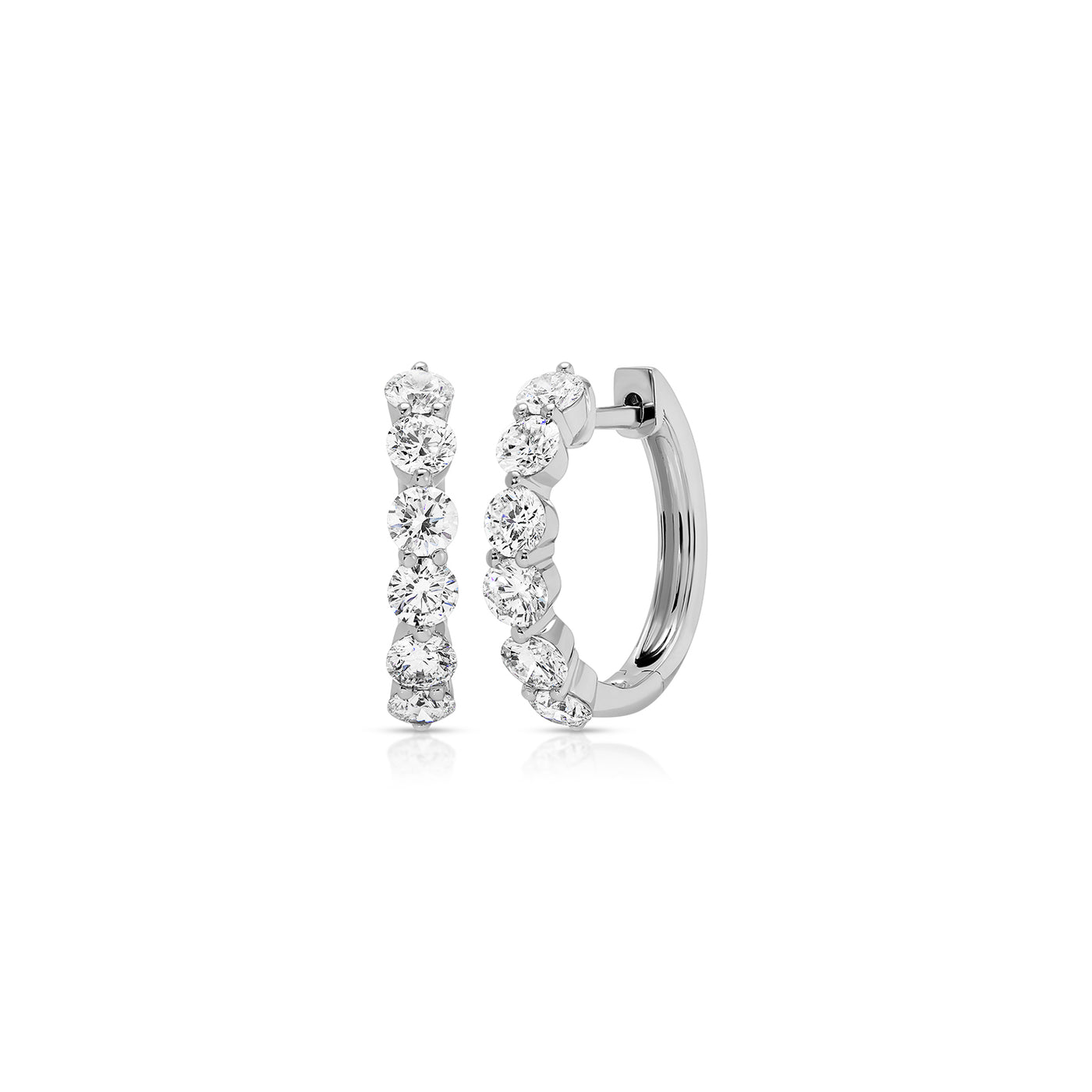Jumbo Prong Set Diamond Hoop Earrings