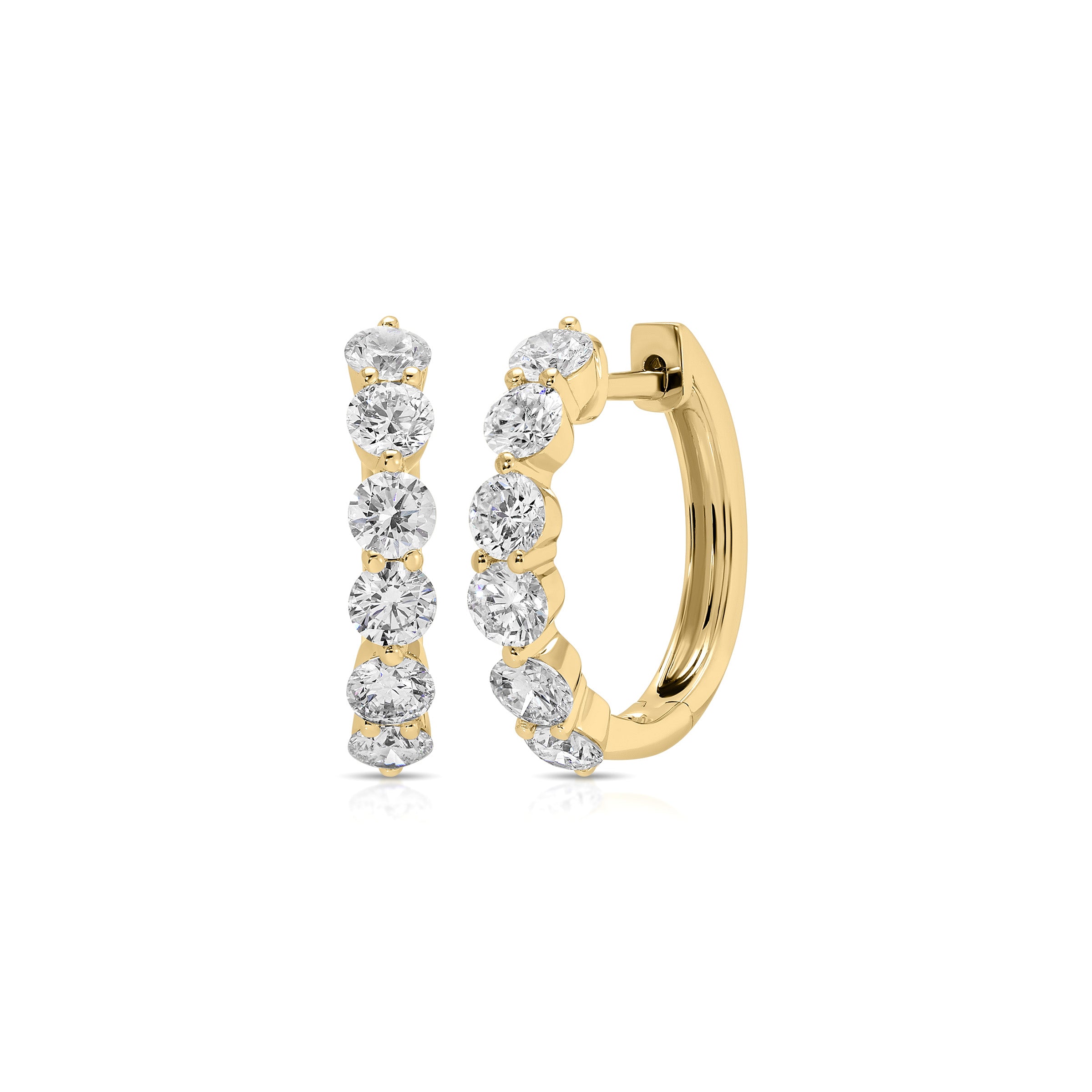 Jumbo Prong Set Diamond Hoop Earrings