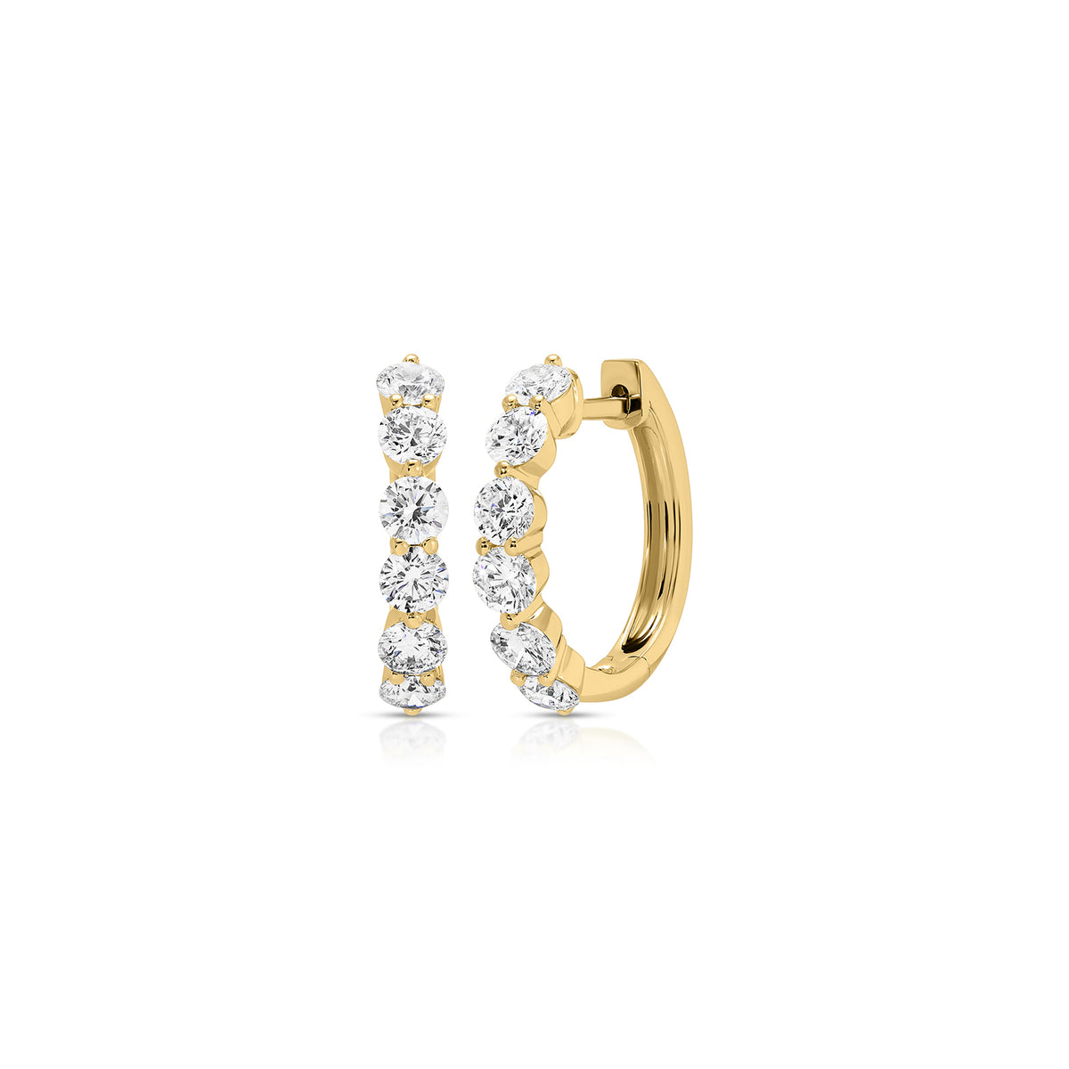 Jumbo Prong Set Diamond Hoop Earrings