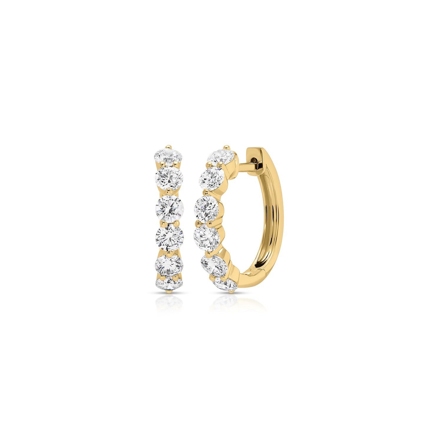 Jumbo Prong Set Diamond Hoop Earrings