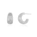 Woven Gold Jumbo Dome Huggie Earrings in 14k white gold