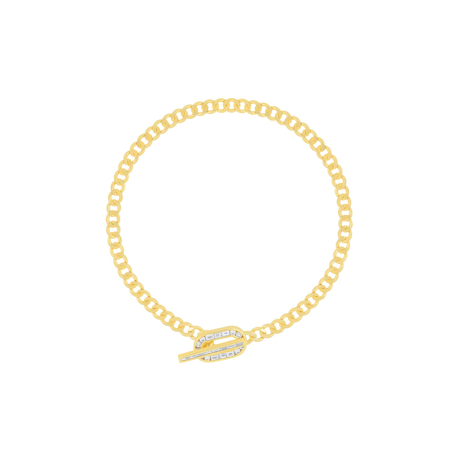 Diamond Toggle Curb Chain Bracelet