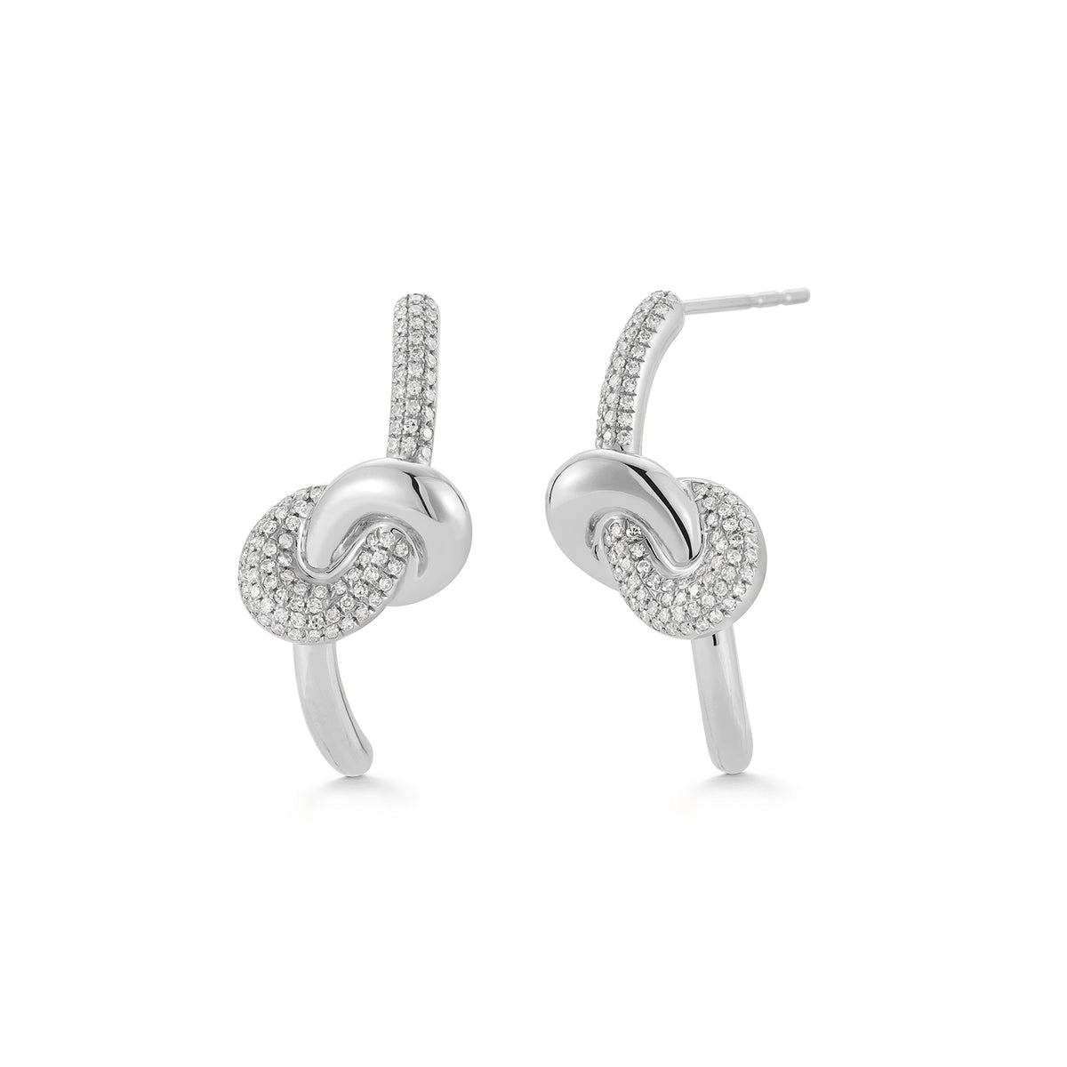 Diamond & Gold Jumbo Love Knot Stud Earrings