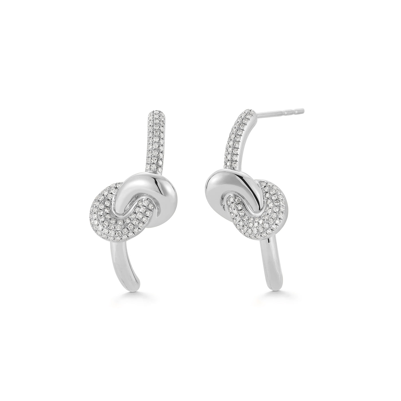Diamond & Gold Jumbo Love Knot Stud Earrings