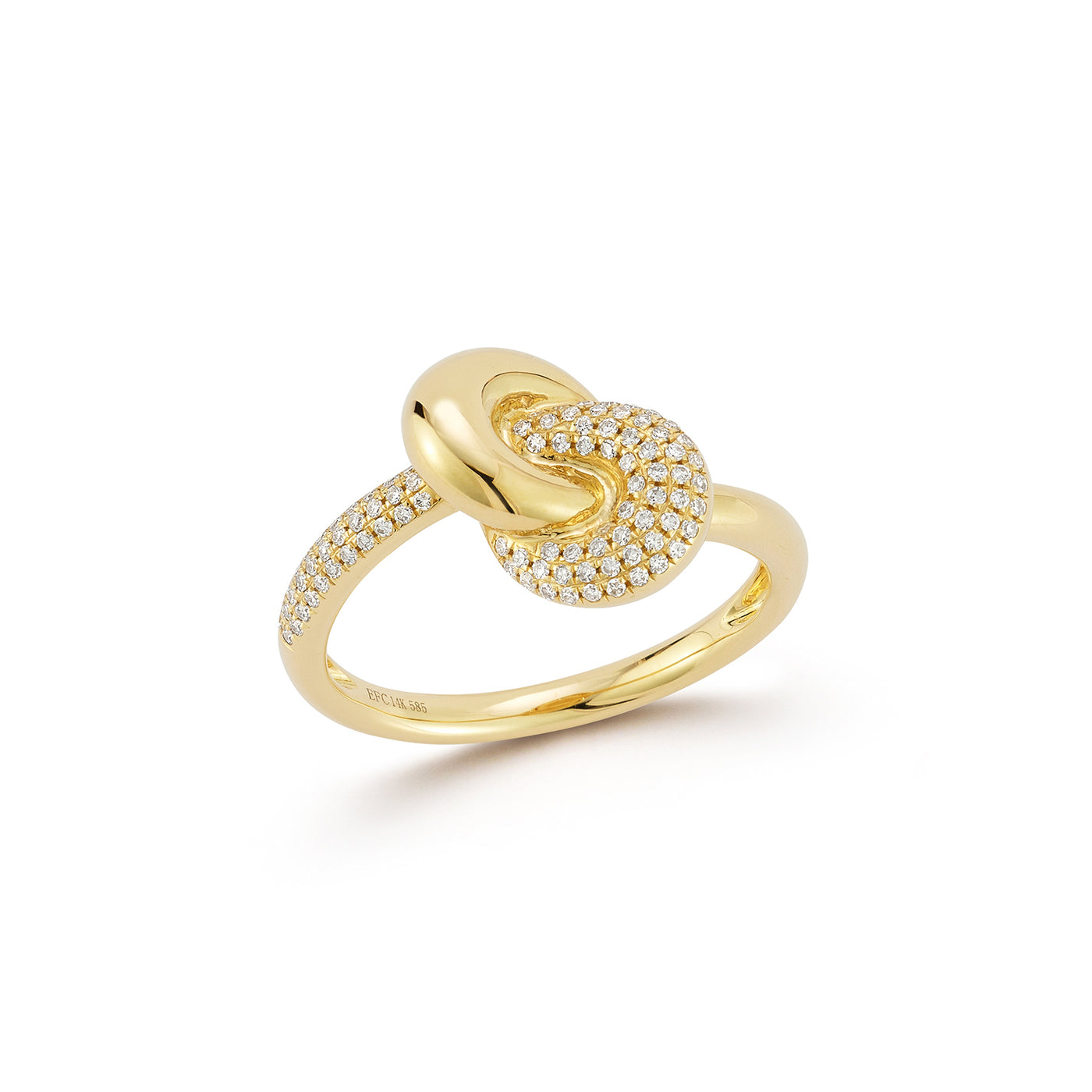 Diamond & Gold Jumbo Love Knot Ring