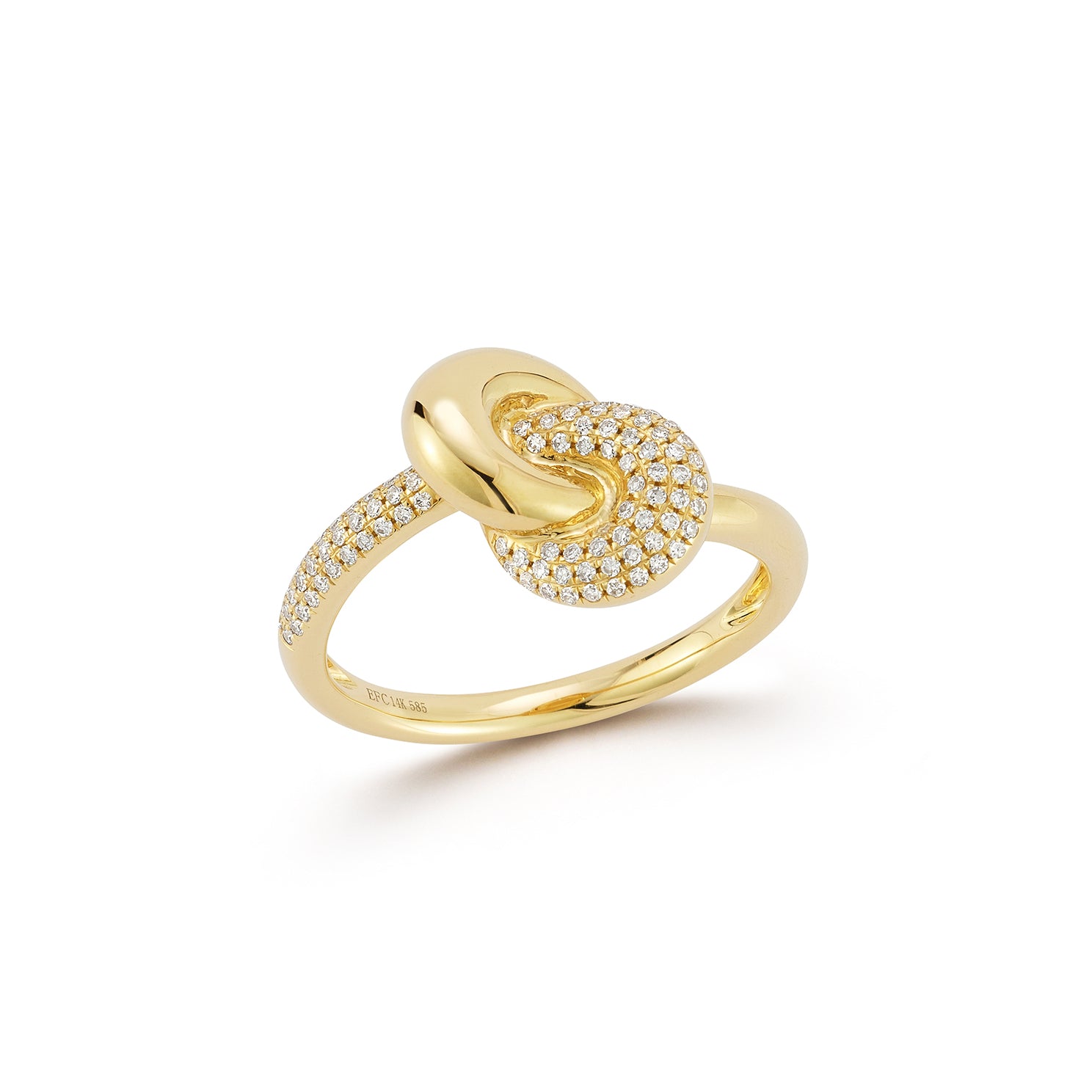 Diamond & Gold Jumbo Love Knot Ring
