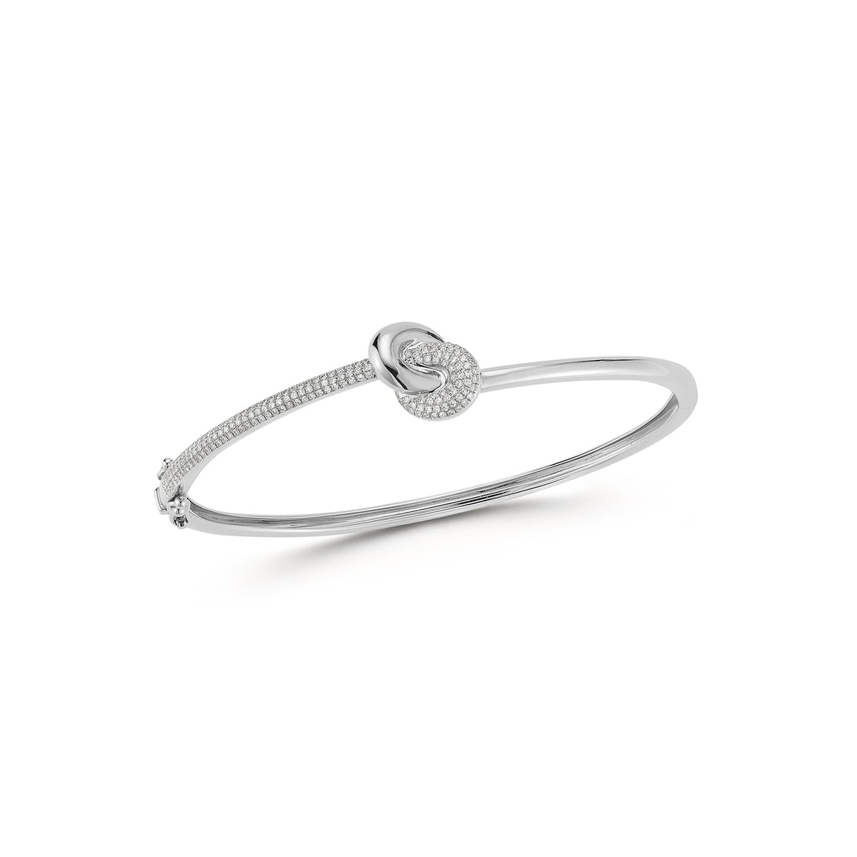 Diamond & Gold Jumbo Love Knot Bangle Bracelet