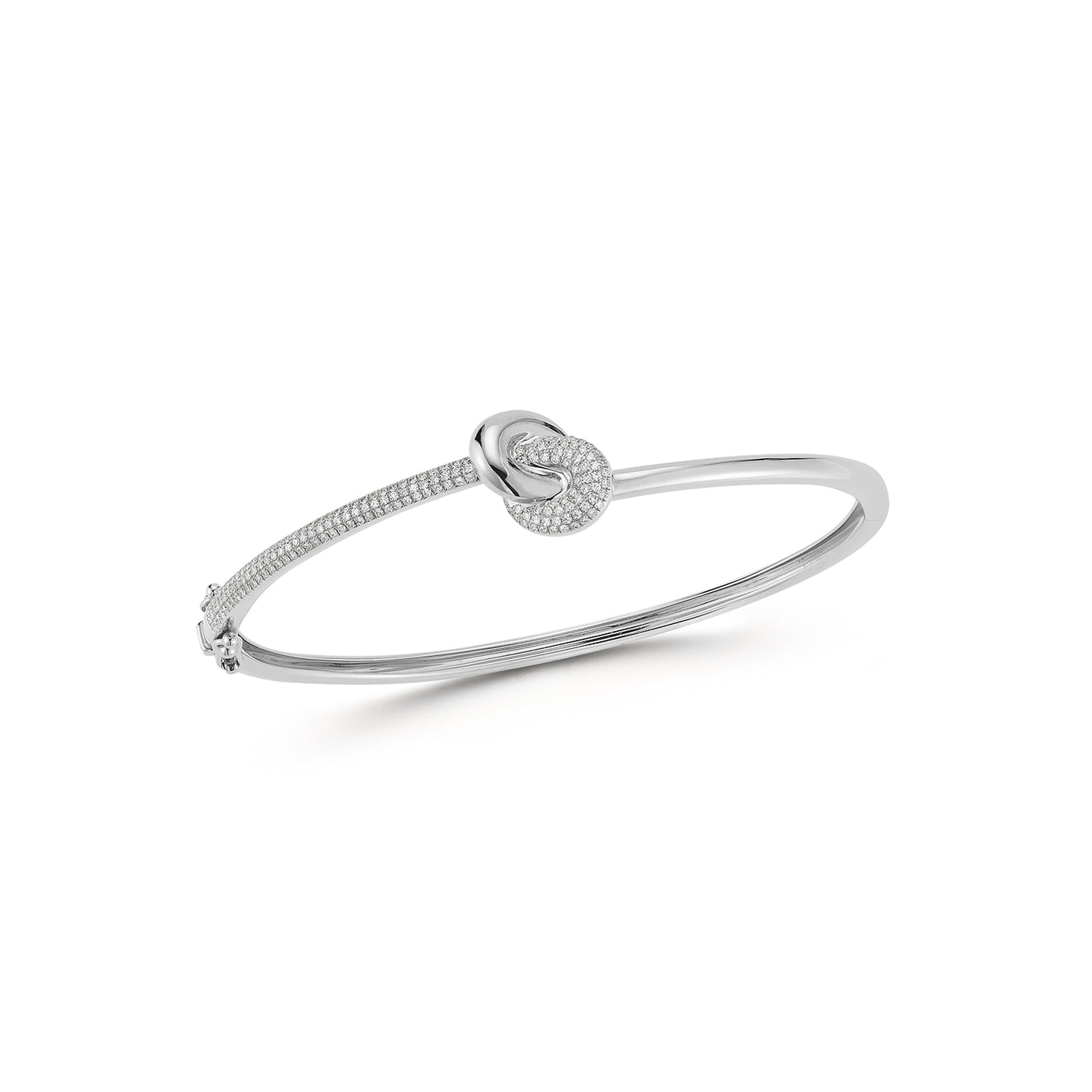 Diamond & Gold Jumbo Love Knot Bangle Bracelet