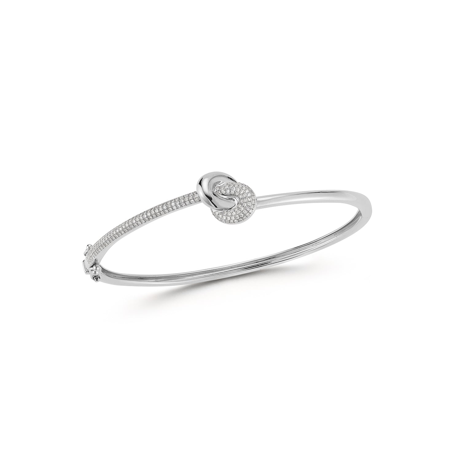 Diamond & Gold Jumbo Love Knot Bangle Bracelet
