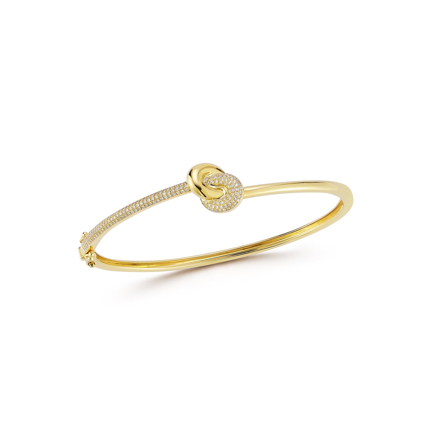 Diamond & Gold Jumbo Love Knot Bangle Bracelet