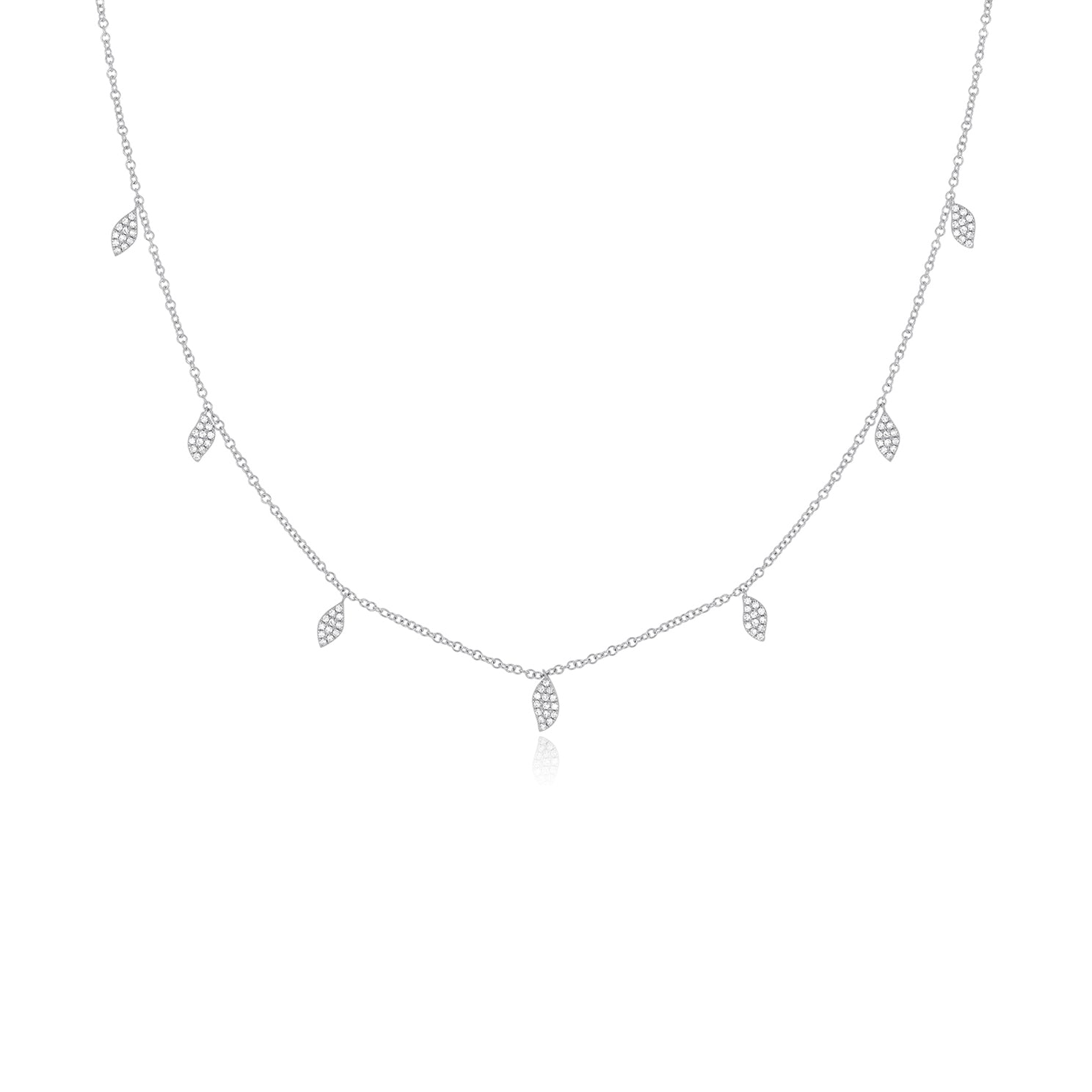 Pavé Diamond Multi Leaf Necklace