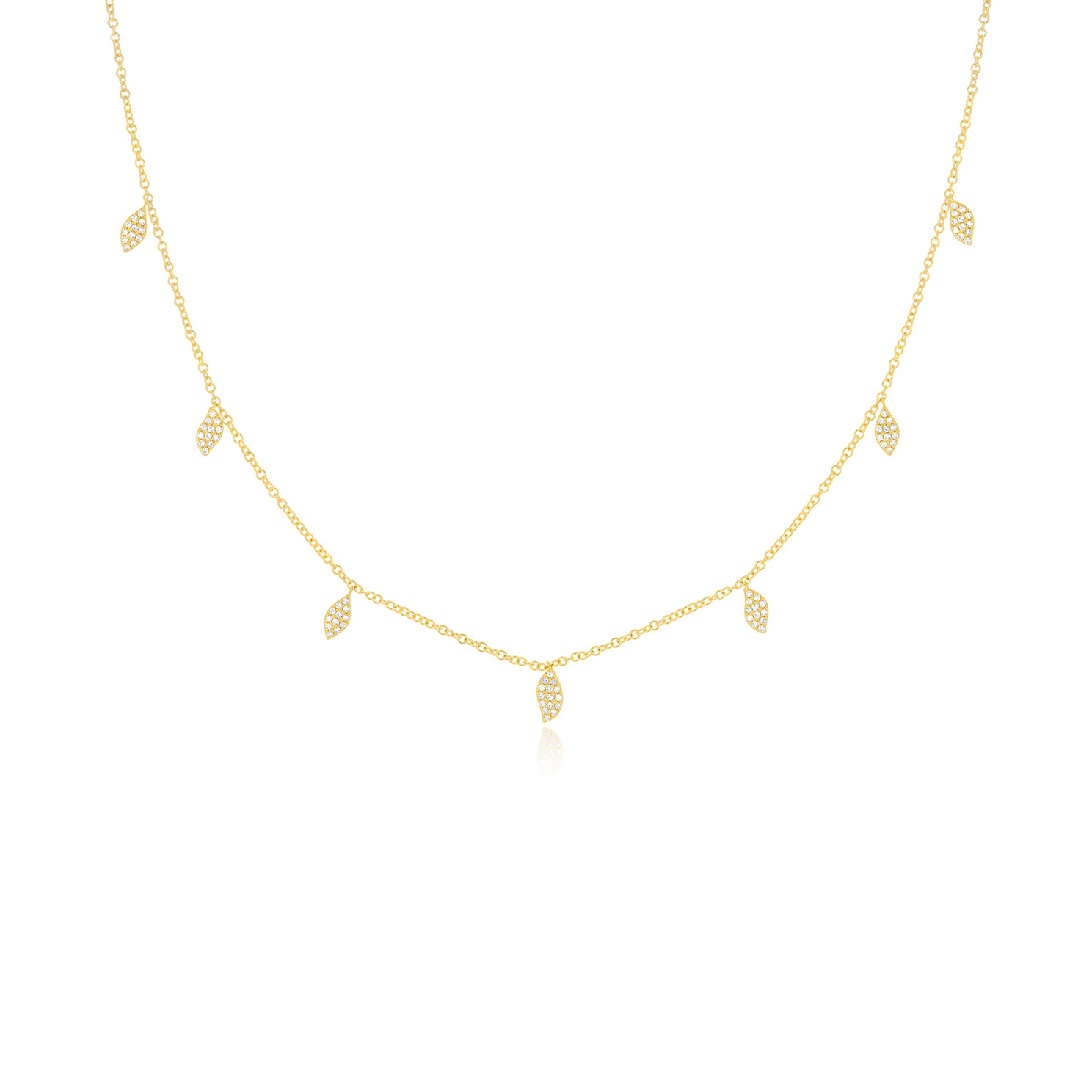 Pavé Diamond Multi Leaf Necklace