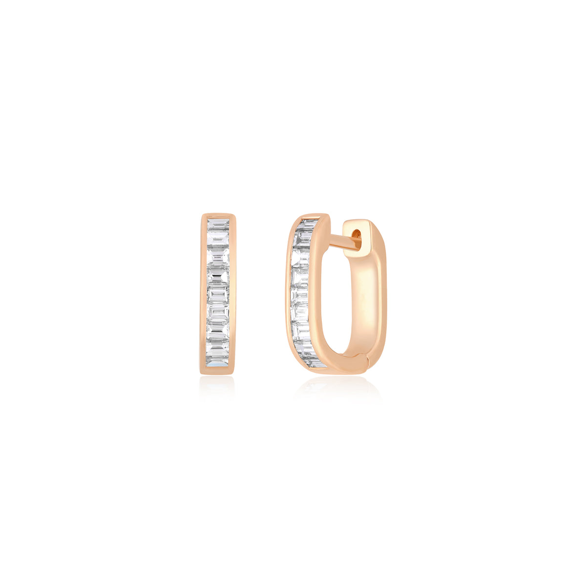 Diamond Baguette Jumbo Lola Huggie Earring