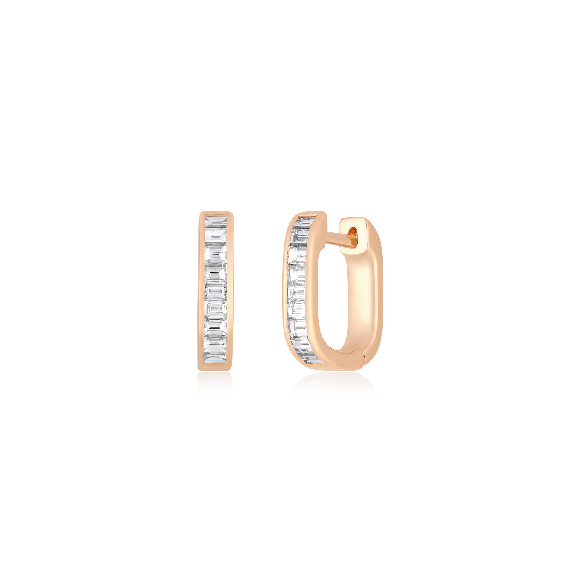 Diamond Baguette Jumbo Lola Huggie Earring