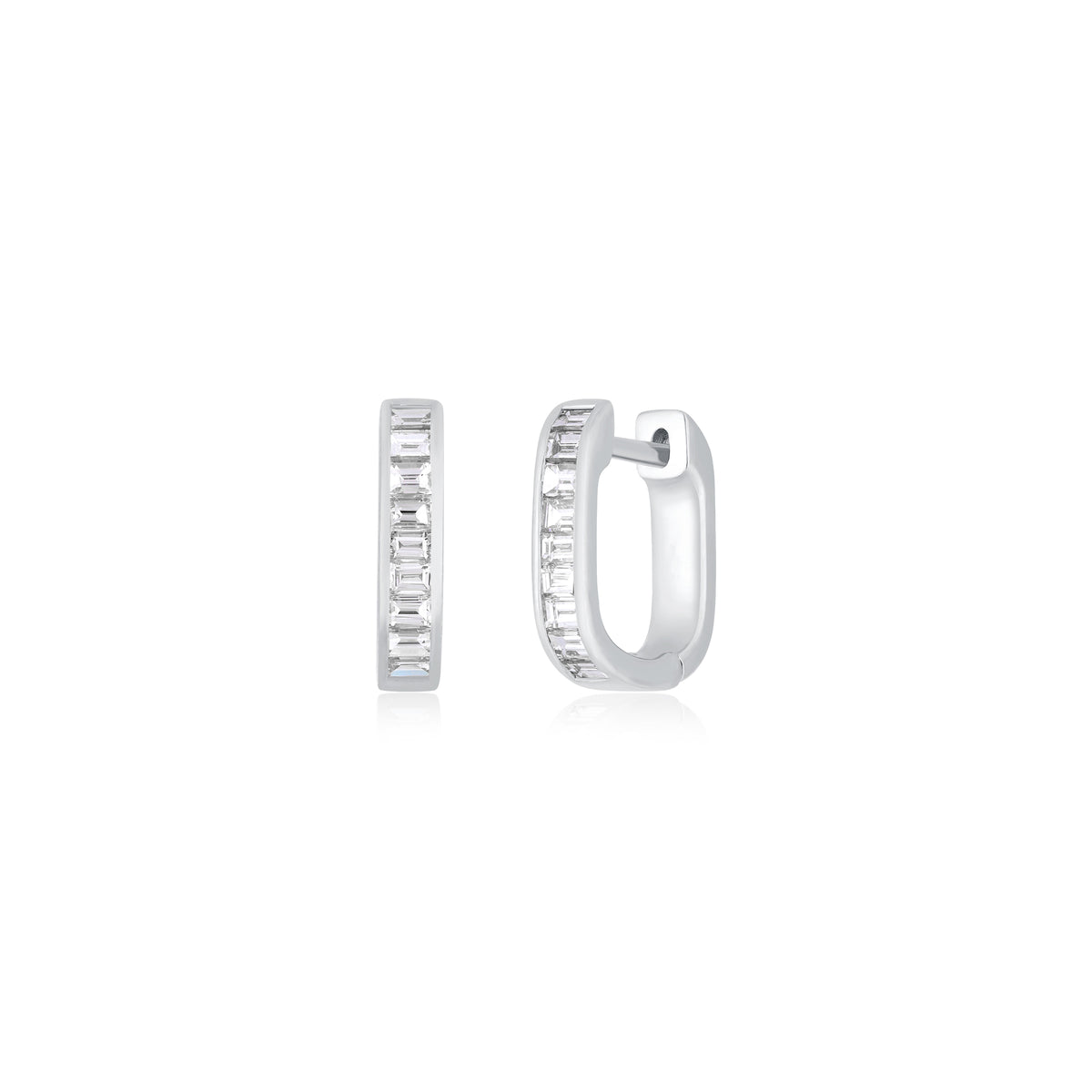Diamond Baguette Jumbo Lola Huggie Earring