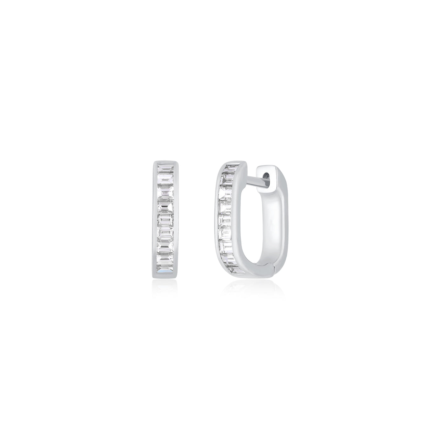 Diamond Baguette Jumbo Lola Huggie Earring