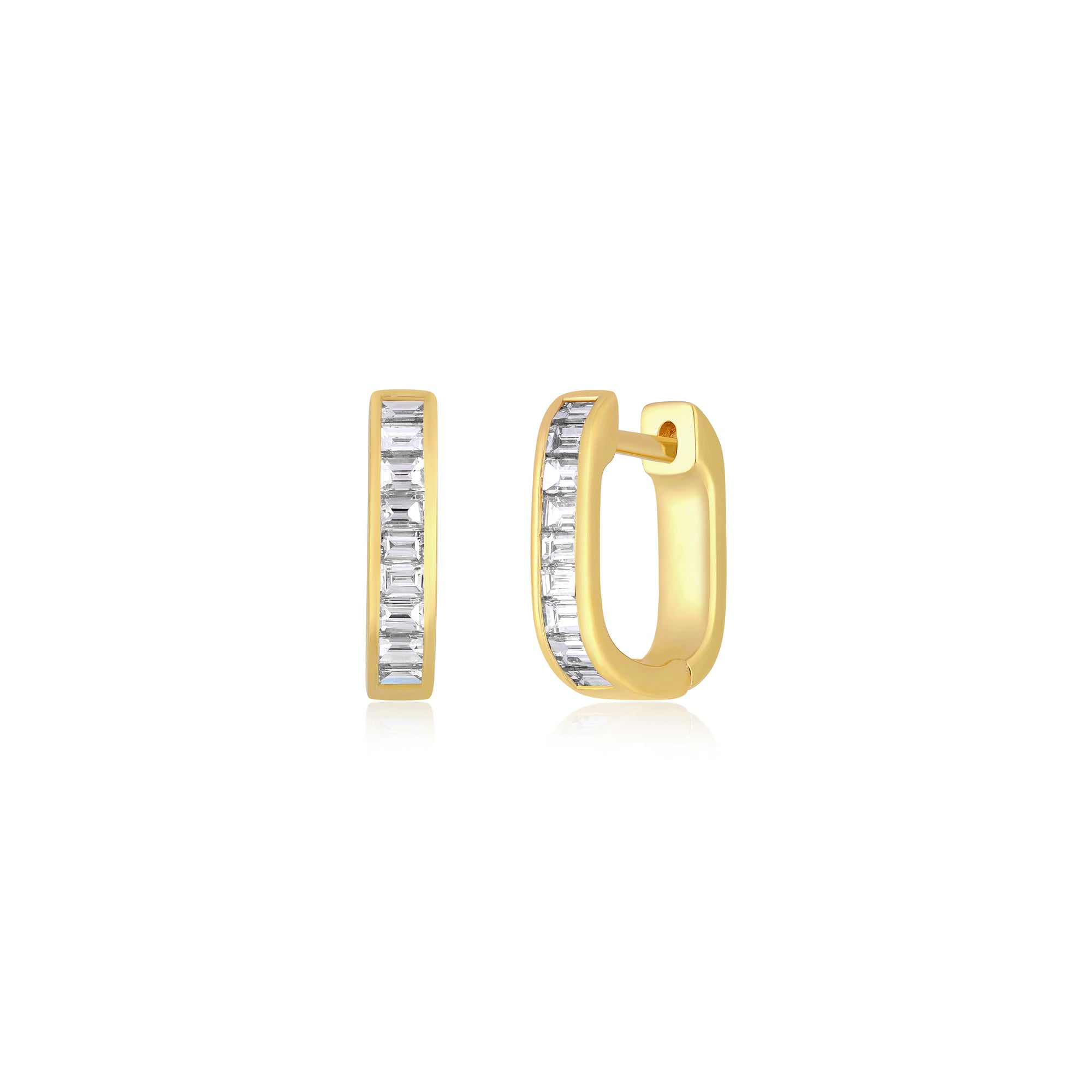 Diamond Baguette Jumbo Lola Huggie Earring