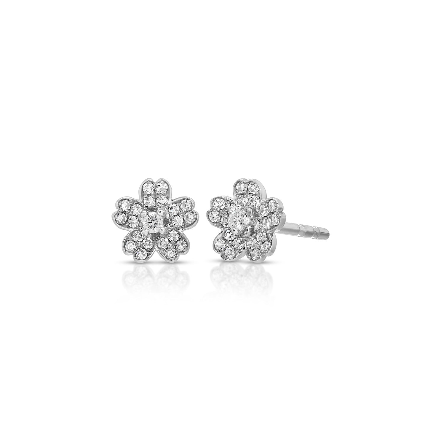 Diamond Mini Cherry Blossom Stud Earring