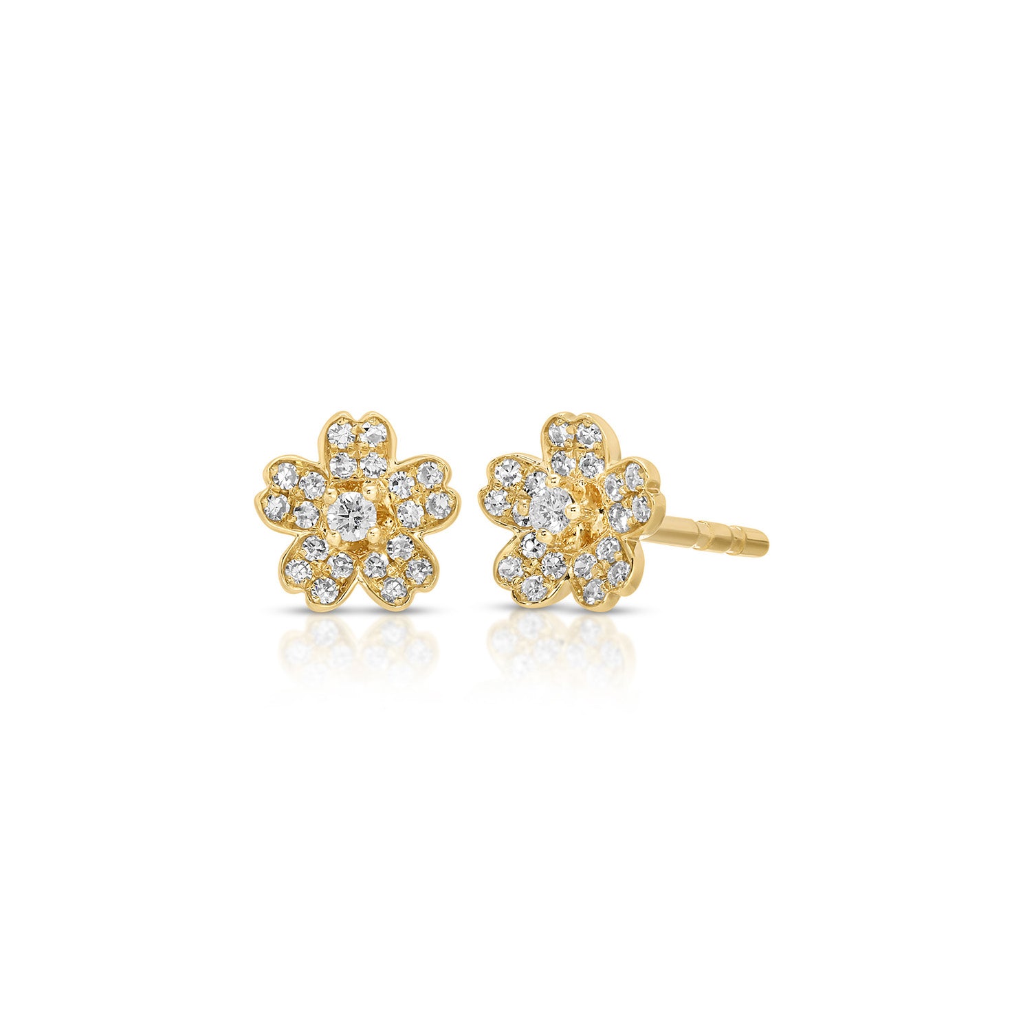 Diamond Mini Cherry Blossom Stud Earring