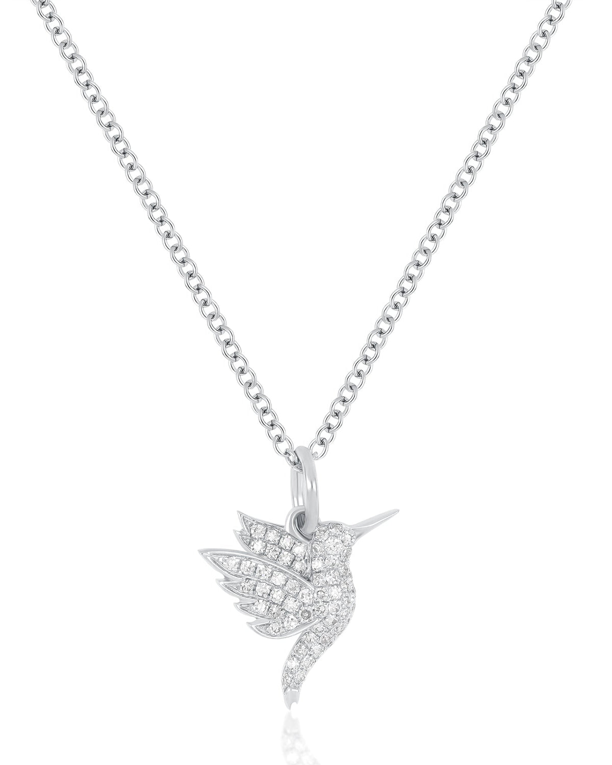 Pavé Diamond Mini Hummingbird Necklace