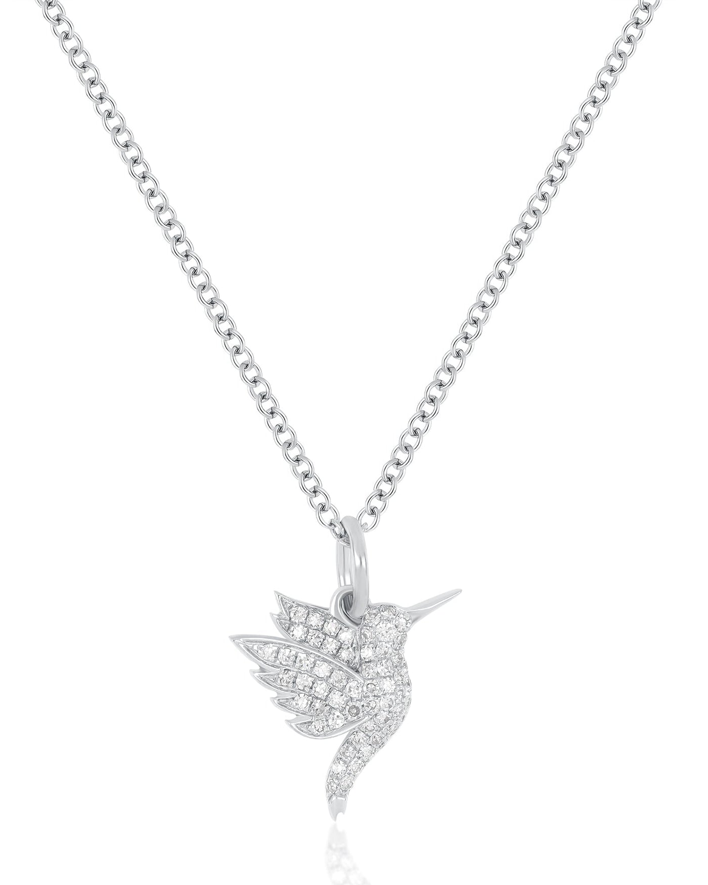 Pavé Diamond Mini Hummingbird Necklace
