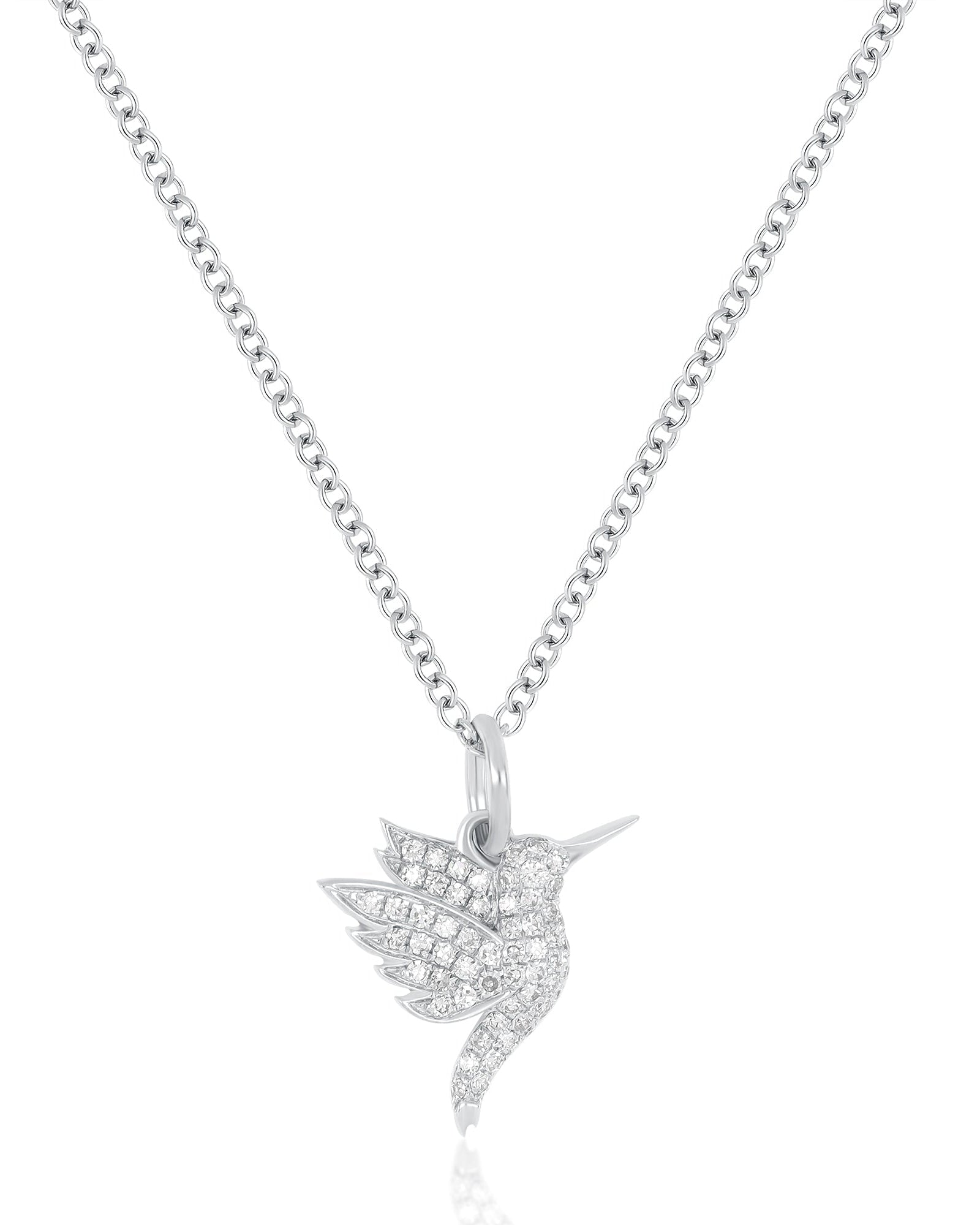 Pavé Diamond Mini Hummingbird Necklace