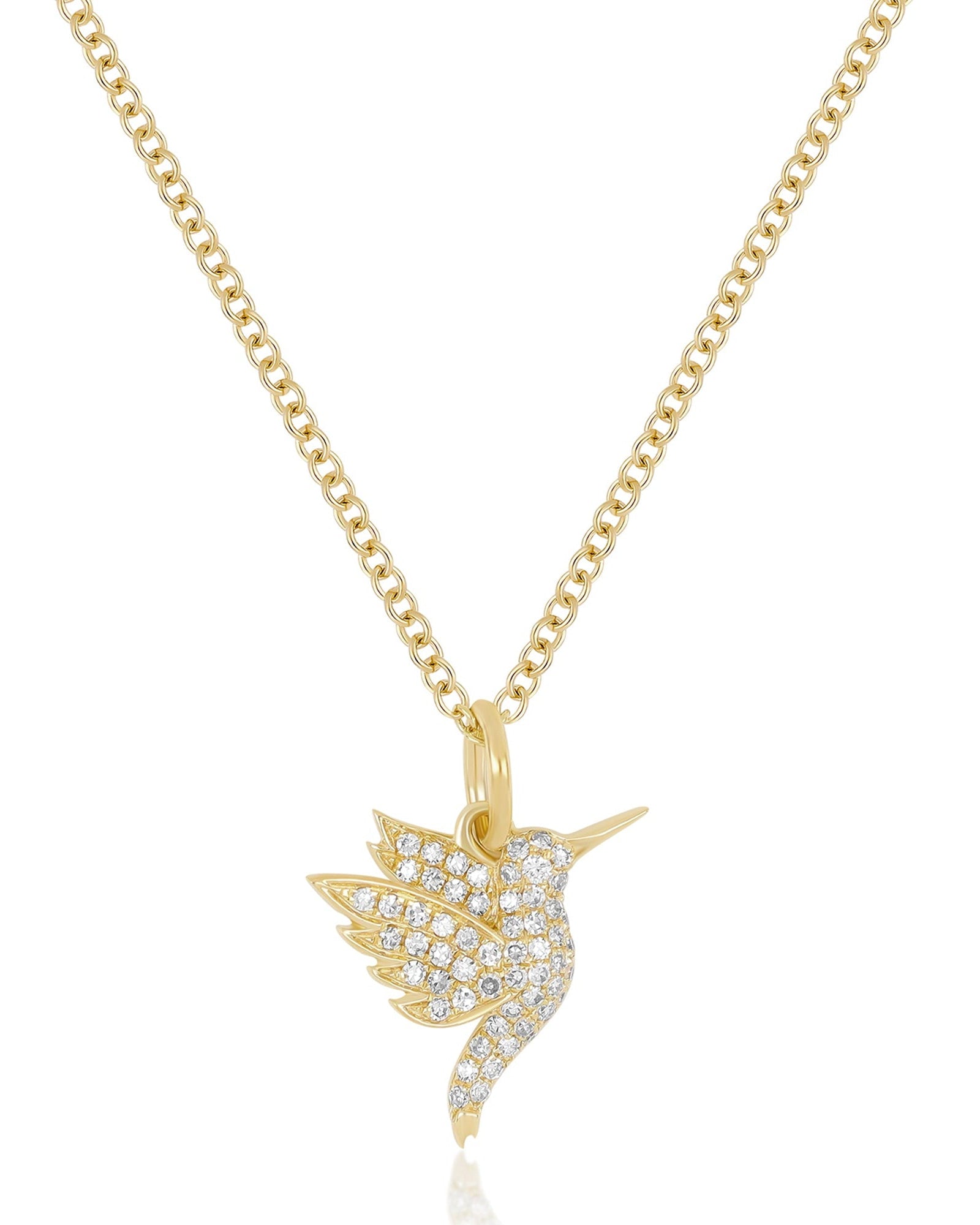 Pavé Diamond Mini Hummingbird Necklace