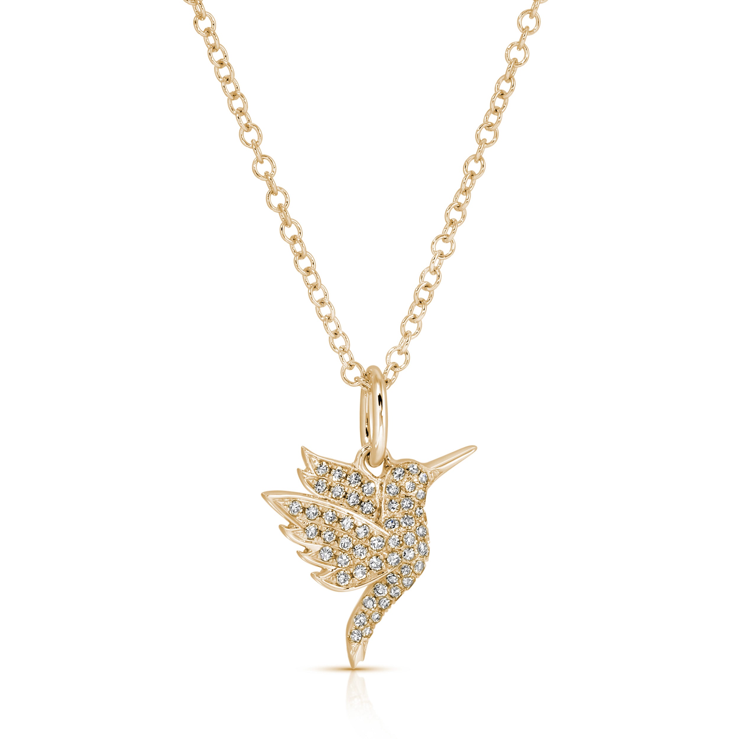 Pavé Diamond Mini Hummingbird Necklace