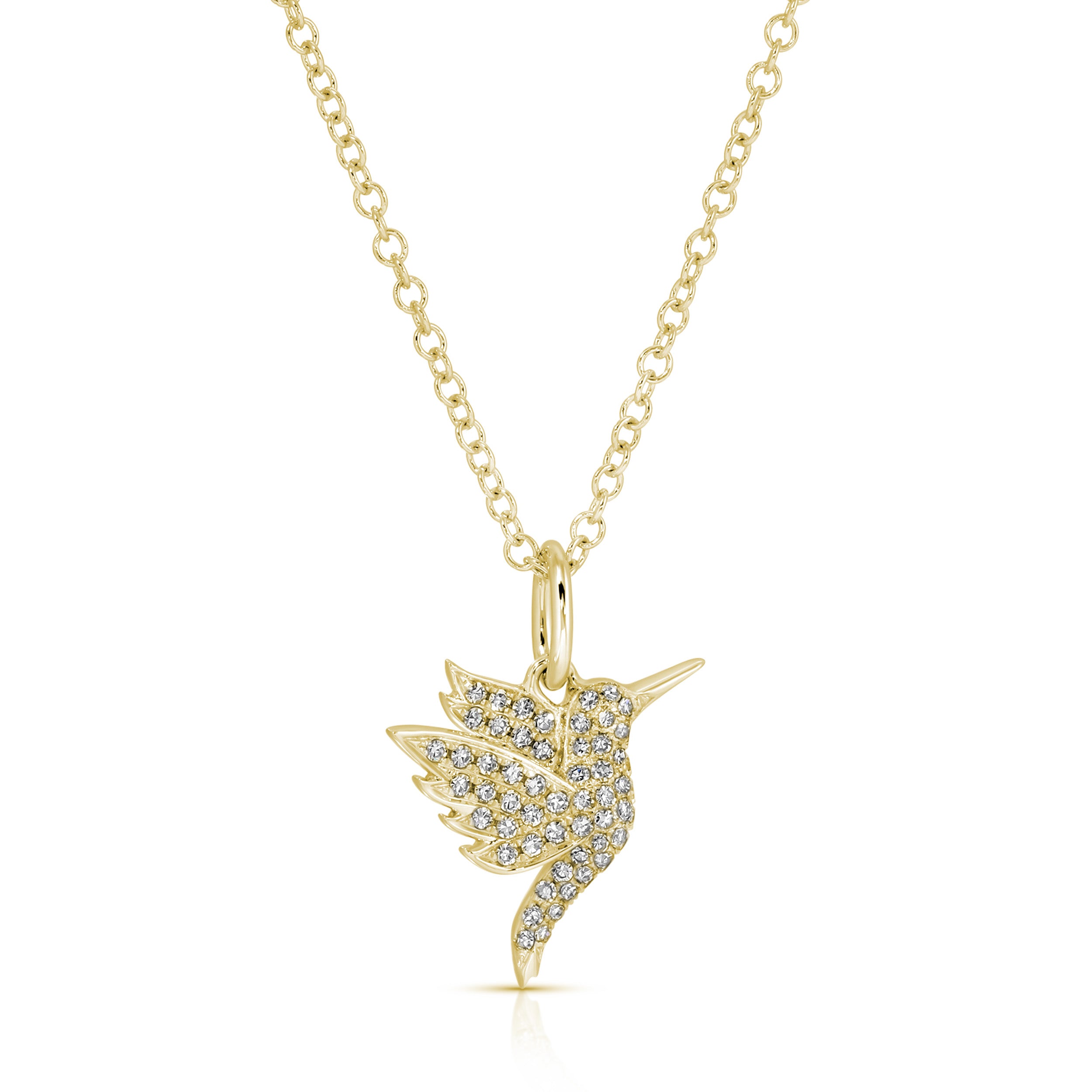 Pavé Diamond Mini Hummingbird Necklace