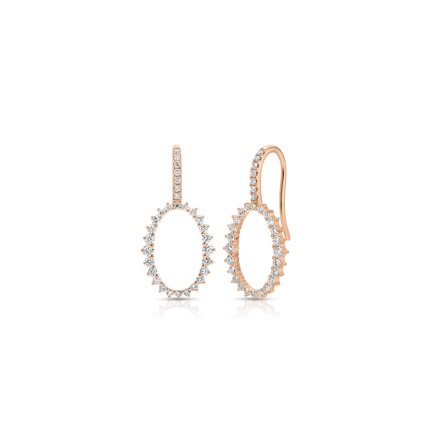 Graduated Diamond Oval Earrings