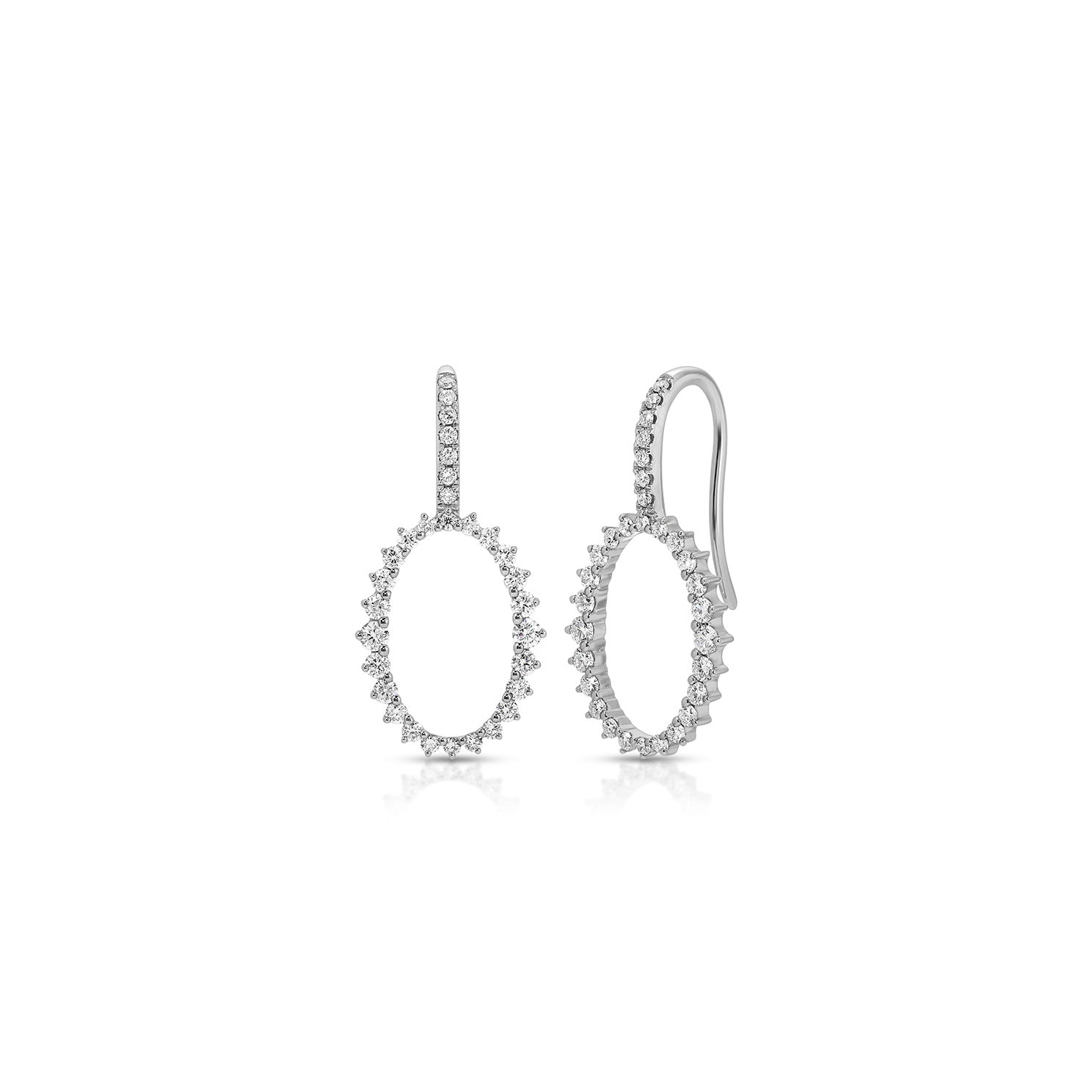 Graduated Diamond Oval Earrings