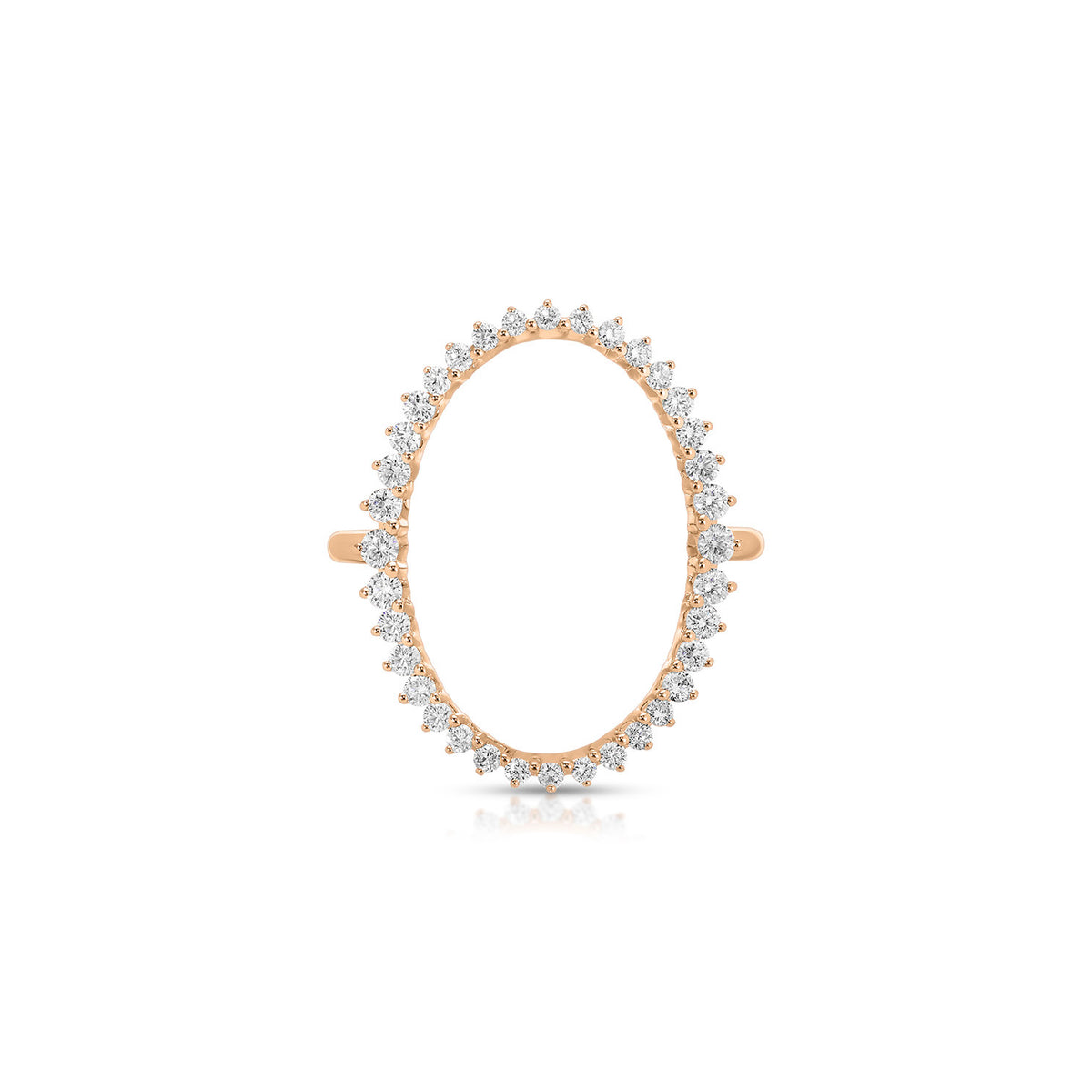 Graduated Diamond Oval Ring