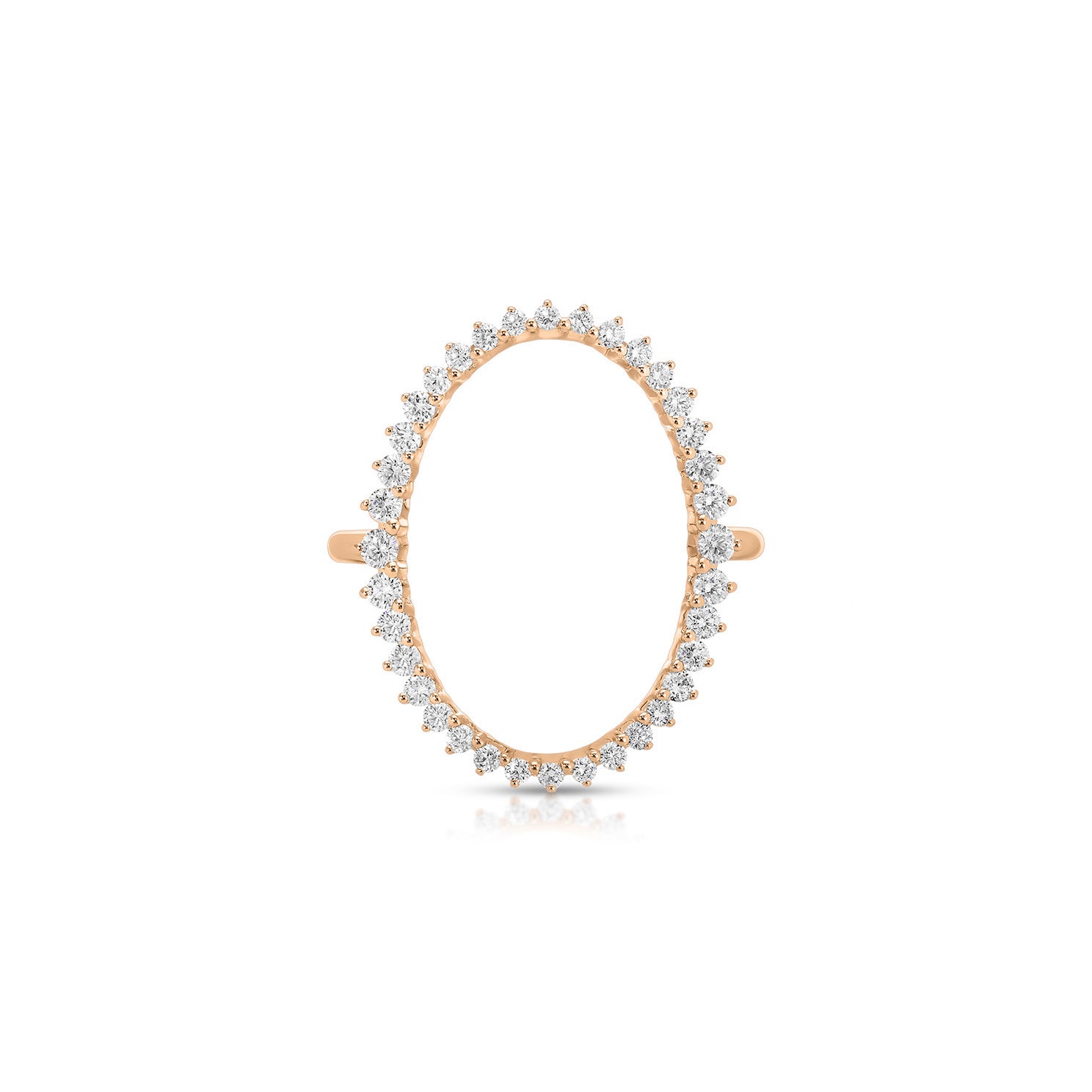 Graduated Diamond Oval Ring