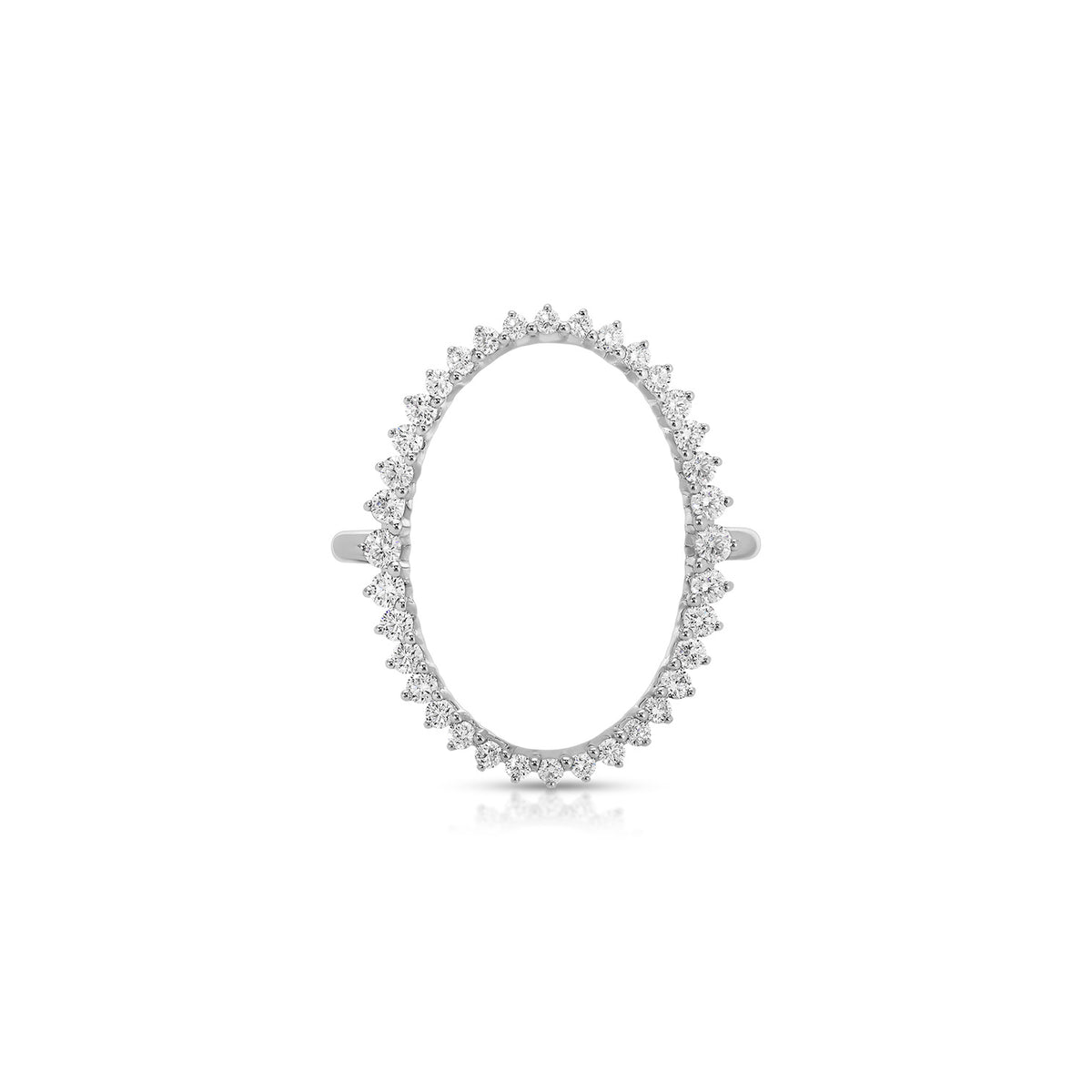 Graduated Diamond Oval Ring